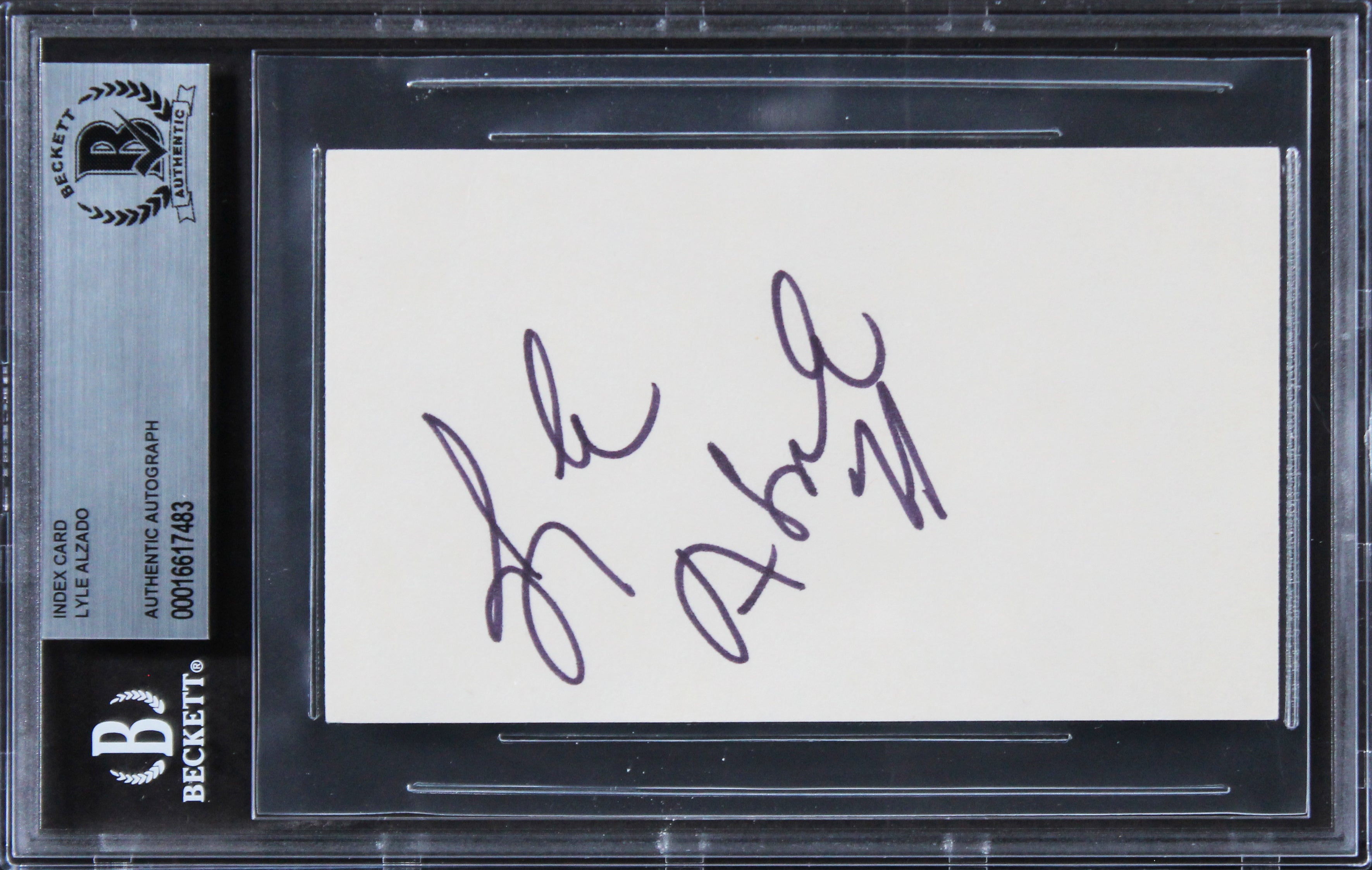 Raiders Lyle Alzado Authentic Signed 3x5 Index Card Autographed BAS Slabbed 4