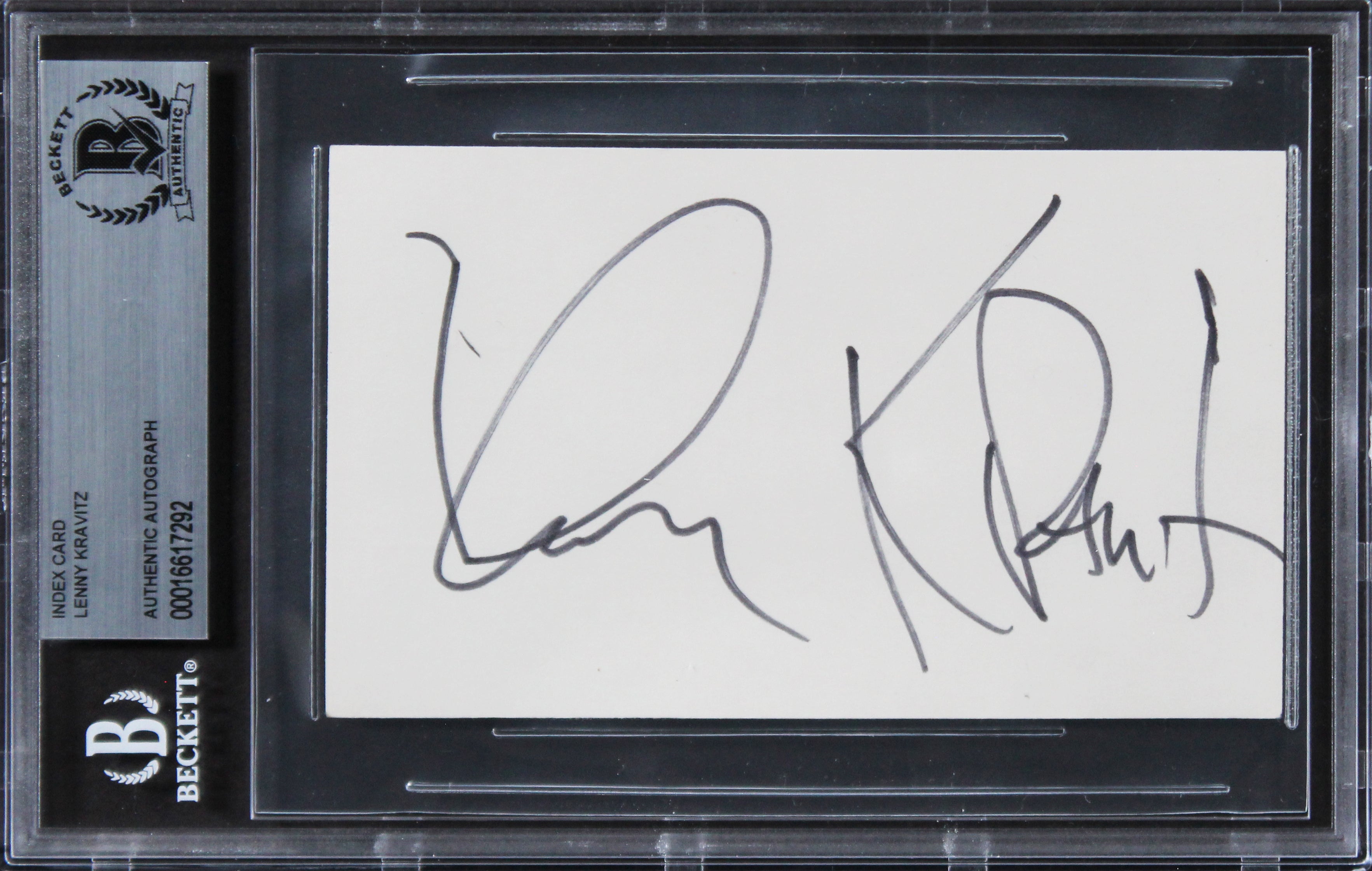 Lenny Kravitz Musician Authentic Signed 3x5 Index Card Autographed BAS Slabbed