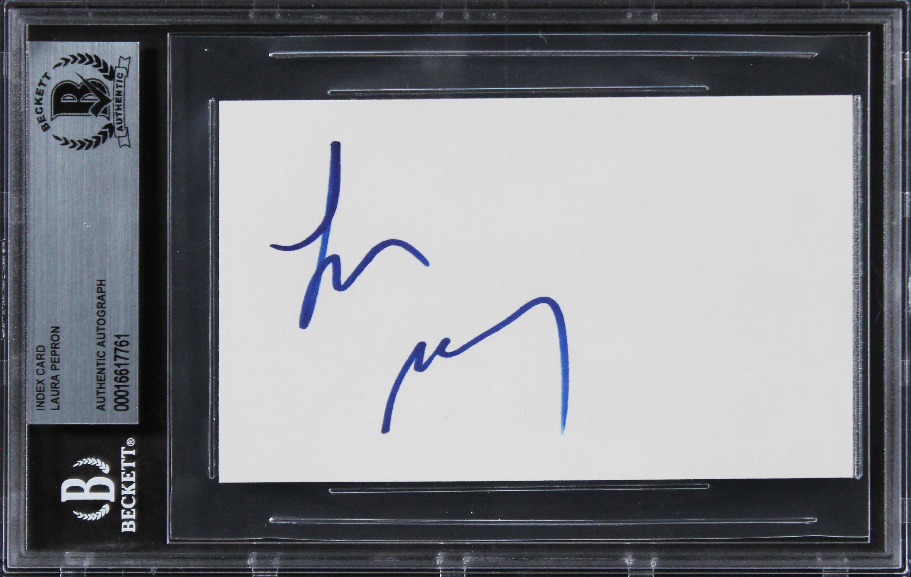 Larua Pepron Orange is the New Black Signed 3x5 Index Card BAS Slabbed