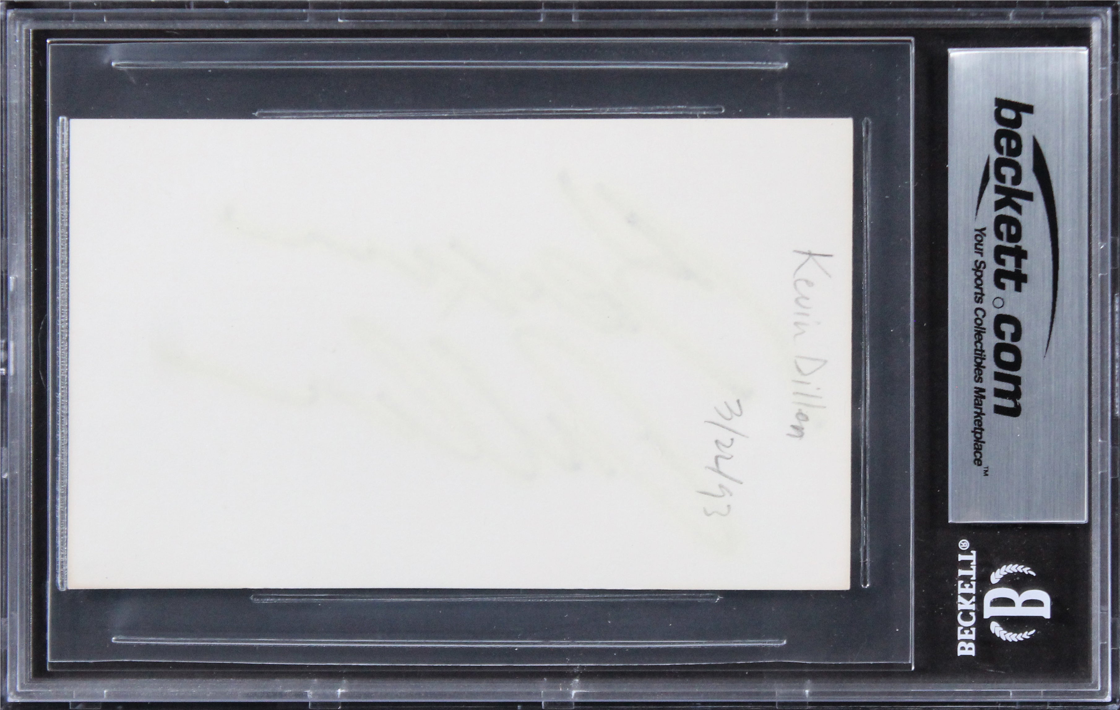 Kevin Dillon Entourage Authentic Signed 3x5 Index Card Autographed BAS Slabbed