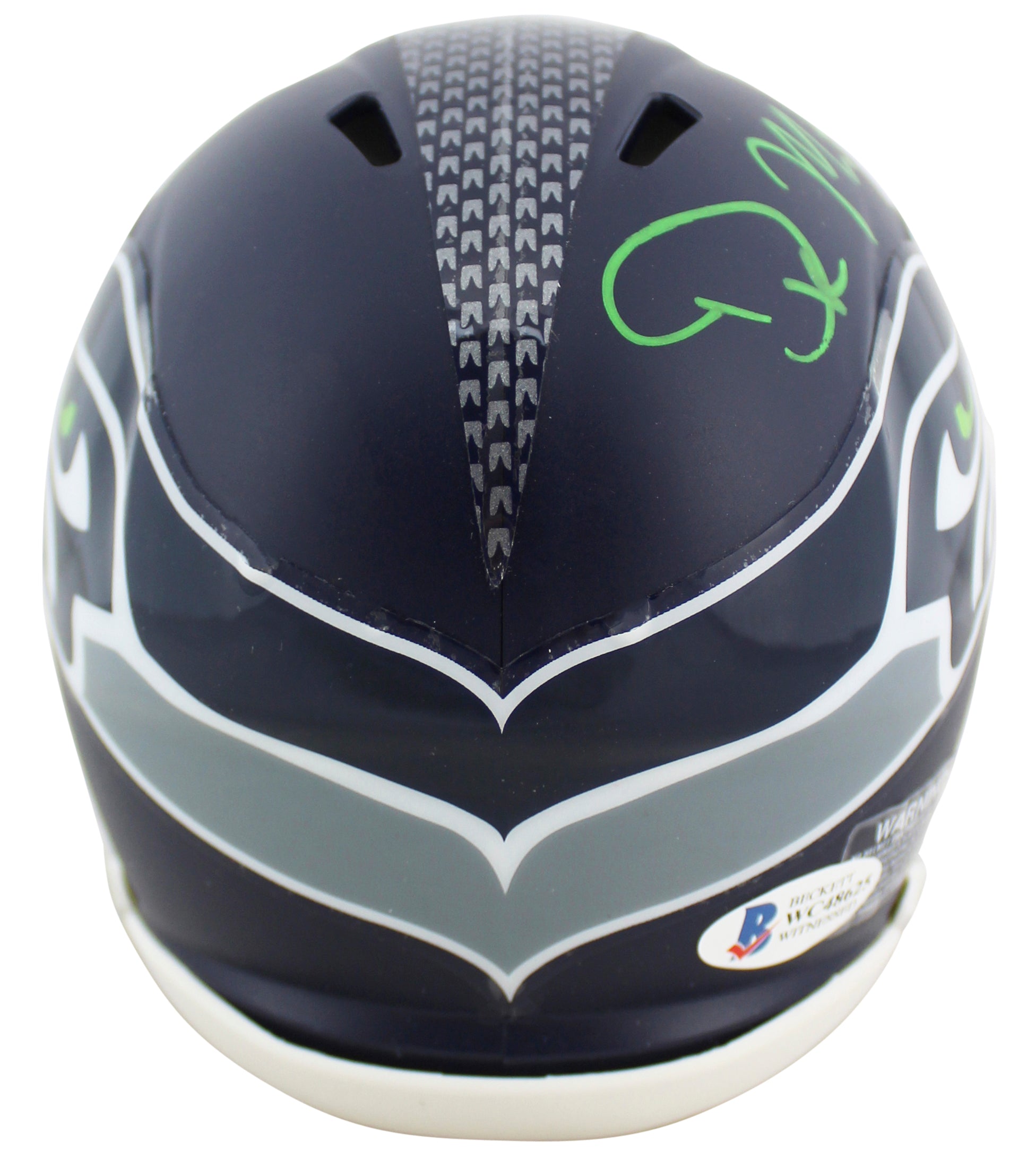 Seahawks DK Metcalf Authentic Signed Speed Mini Helmet BAS Witnessed