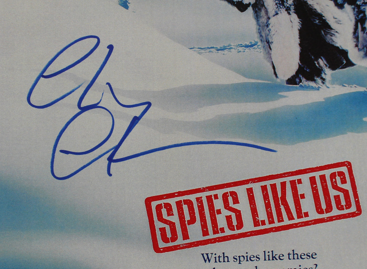 Chevy Chase Spies Like Us Authentic Signed 12x18 Mini Movie Poster BAS #WP62035