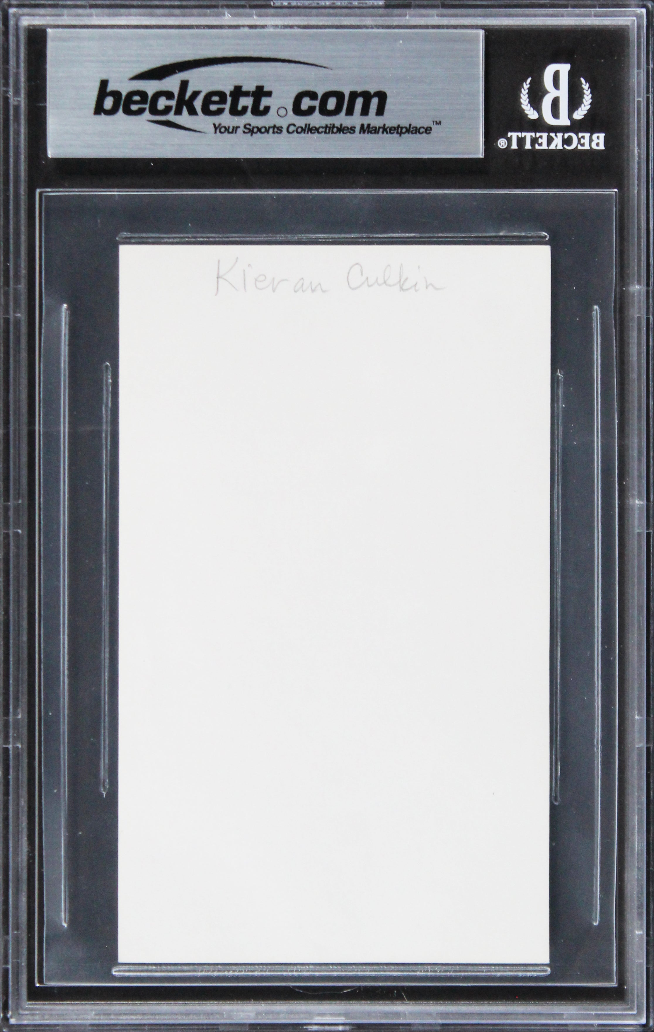 Kieran Culkin Home Alone Authentic Signed 3x5 Index Card BAS Slabbed 1