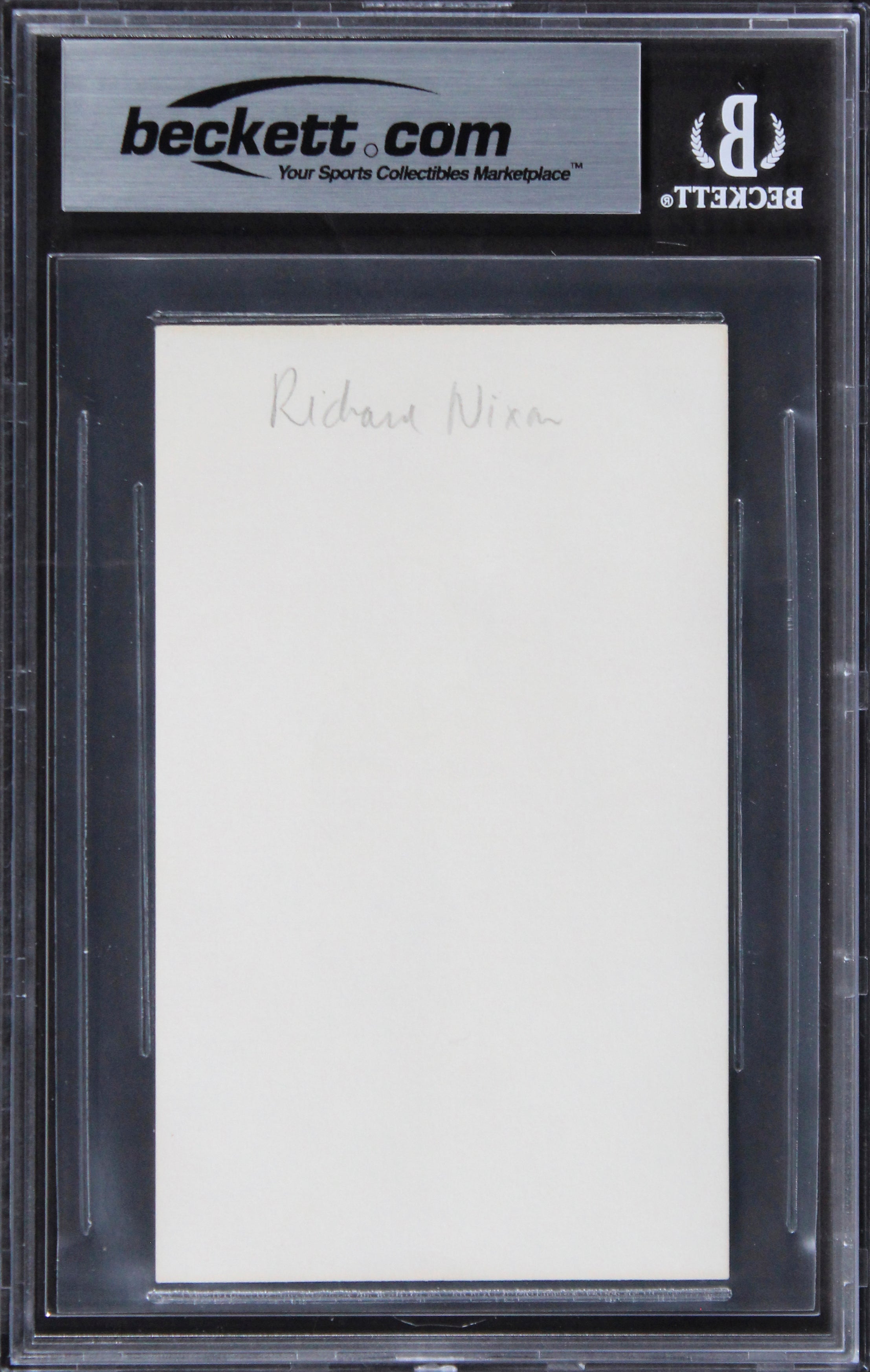 Richard Nixon Authentic Signed 3x5 Index Card Autographed BAS Slabbed 2