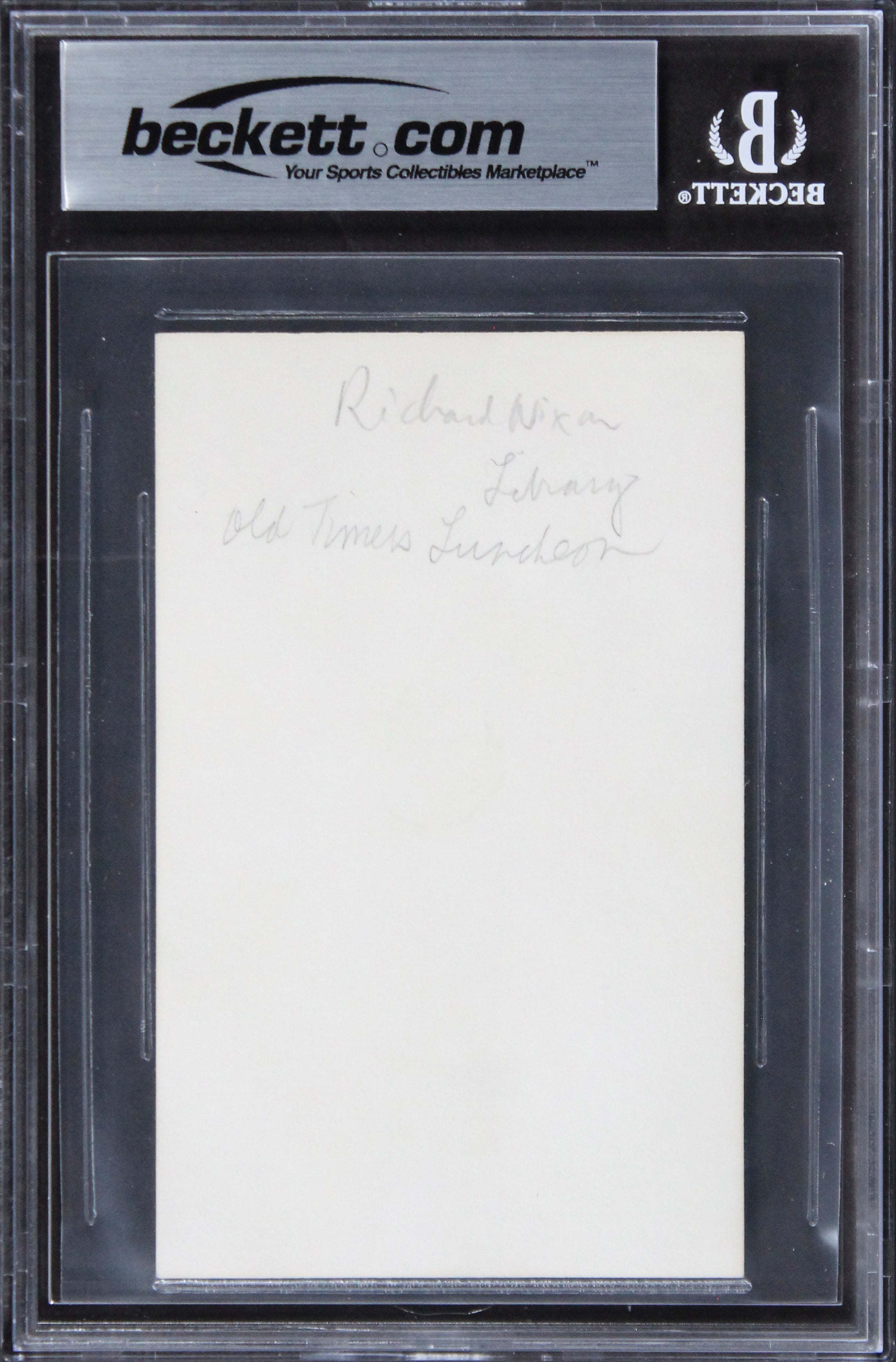 Richard Nixon Authentic Signed 3x5 Index Card Autographed BAS Slabbed 2