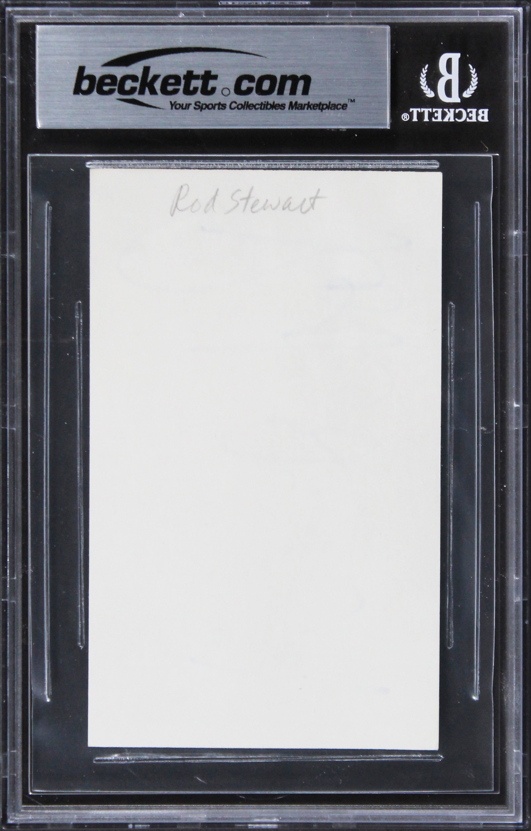 Rod Stewart Singer Authentic Signed 3x5 Index Card Autographed BAS Slabbed 1