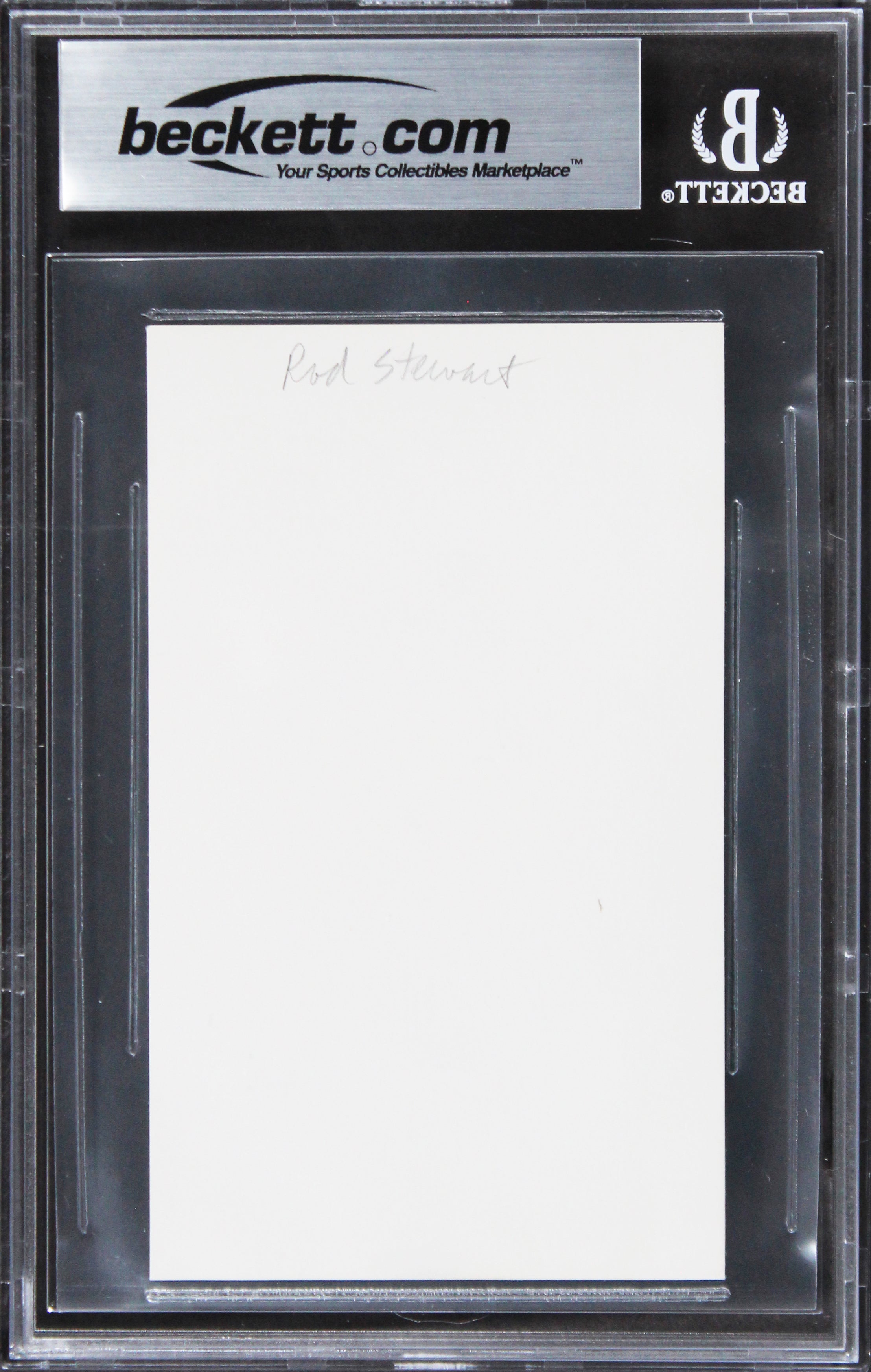Rod Stewart Singer Authentic Signed 3x5 Index Card Autographed BAS Slabbed 3