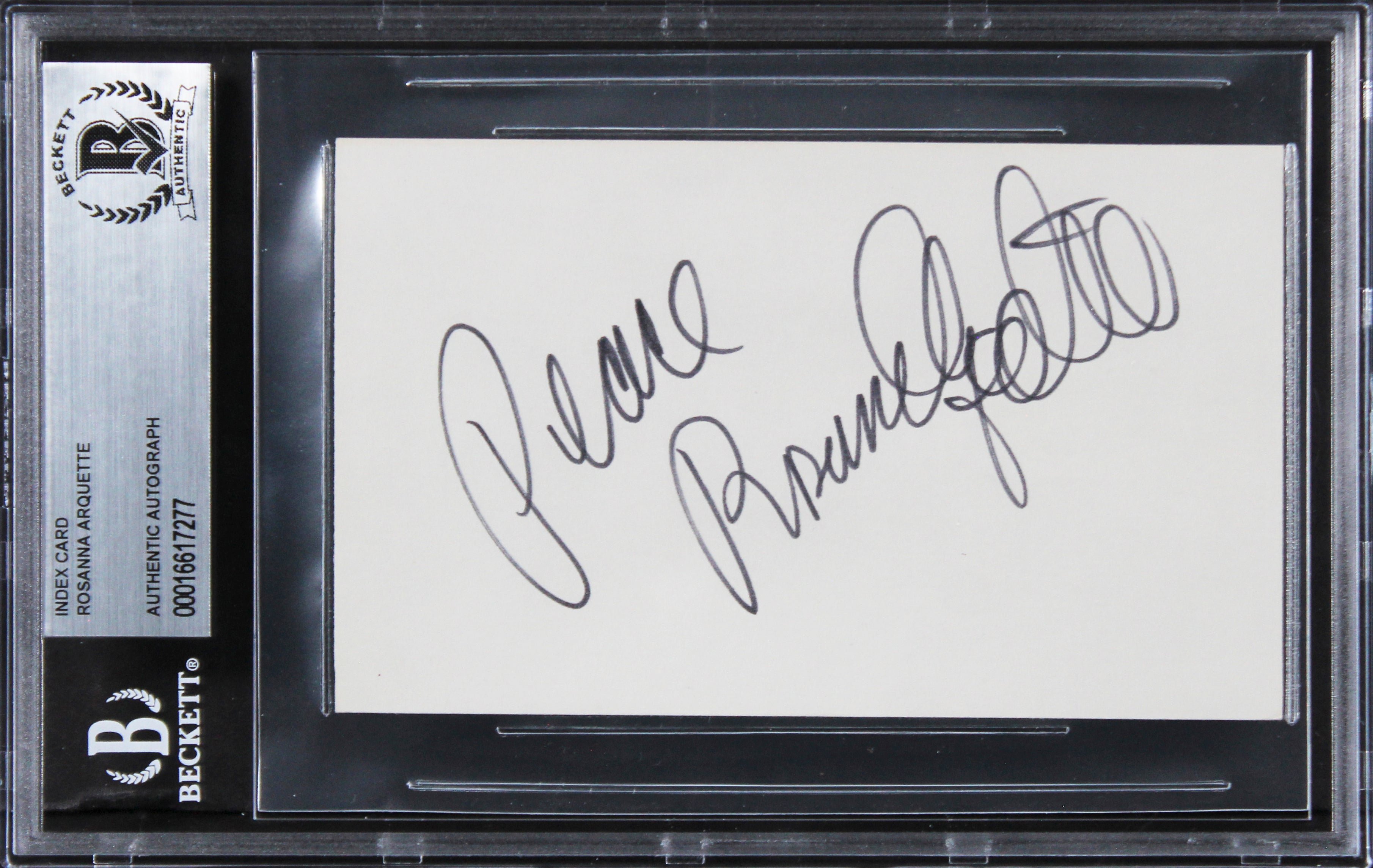 Rosanna Arquette Pulp Fiction Authentic Signed 3x5 Index Card BAS Slabbed 3