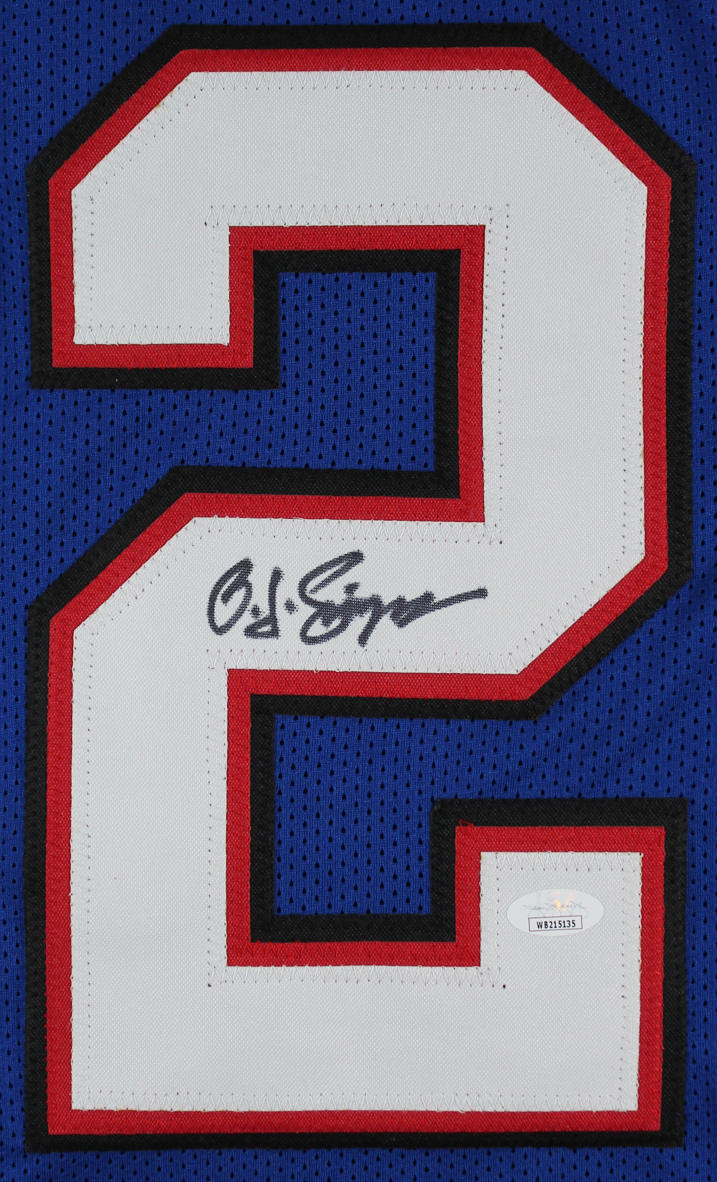 O.J. Simpson Authentic Signed Blue Pro Style Jersey Autographed JSA Witness