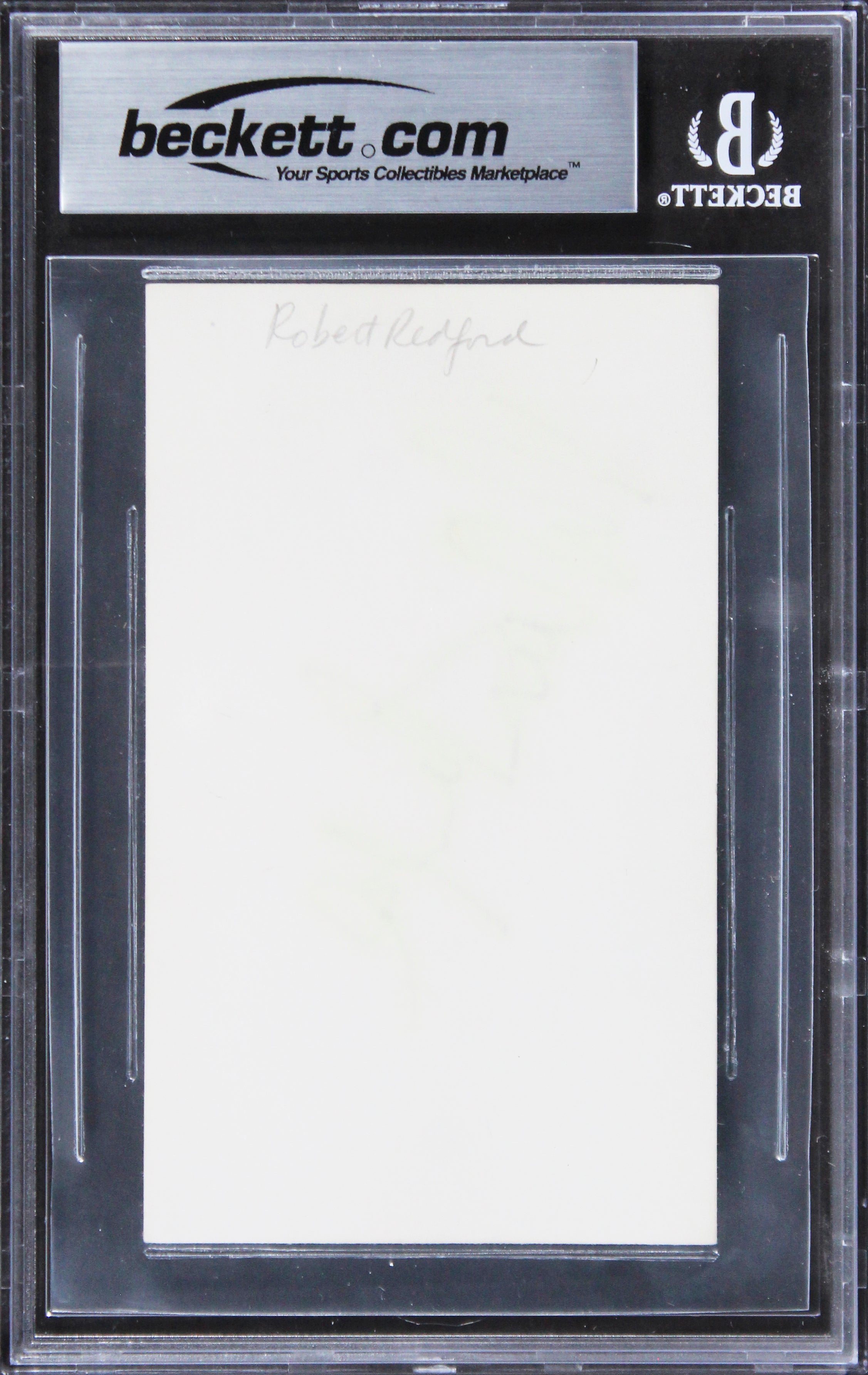 Robert Redford Out of Africa Authentic Signed 3x5 Index Card BAS Slabbed 1