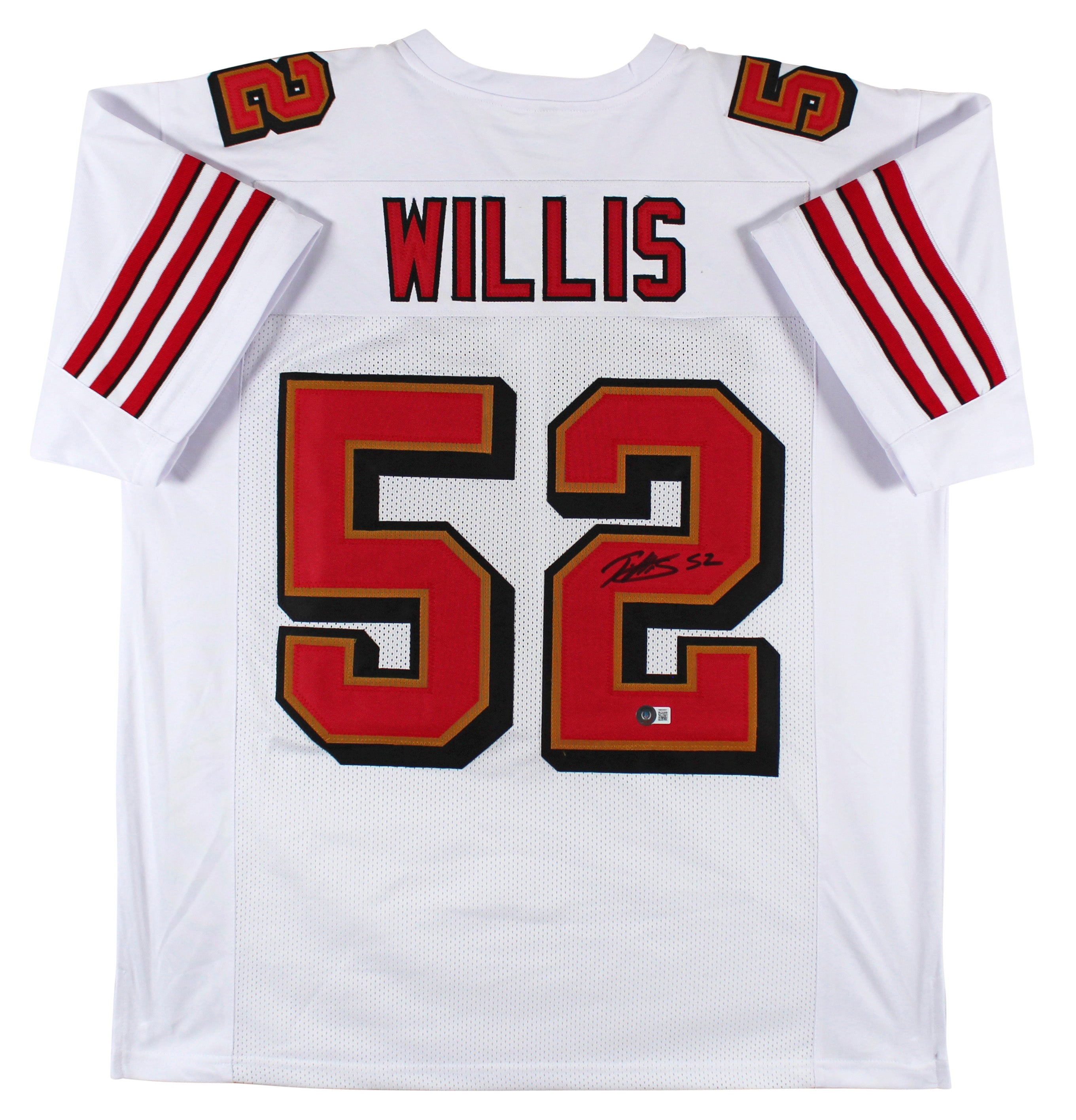 Patrick Willis Authentic Signed White Throwback Pro Style Jersey BAS Witnessed