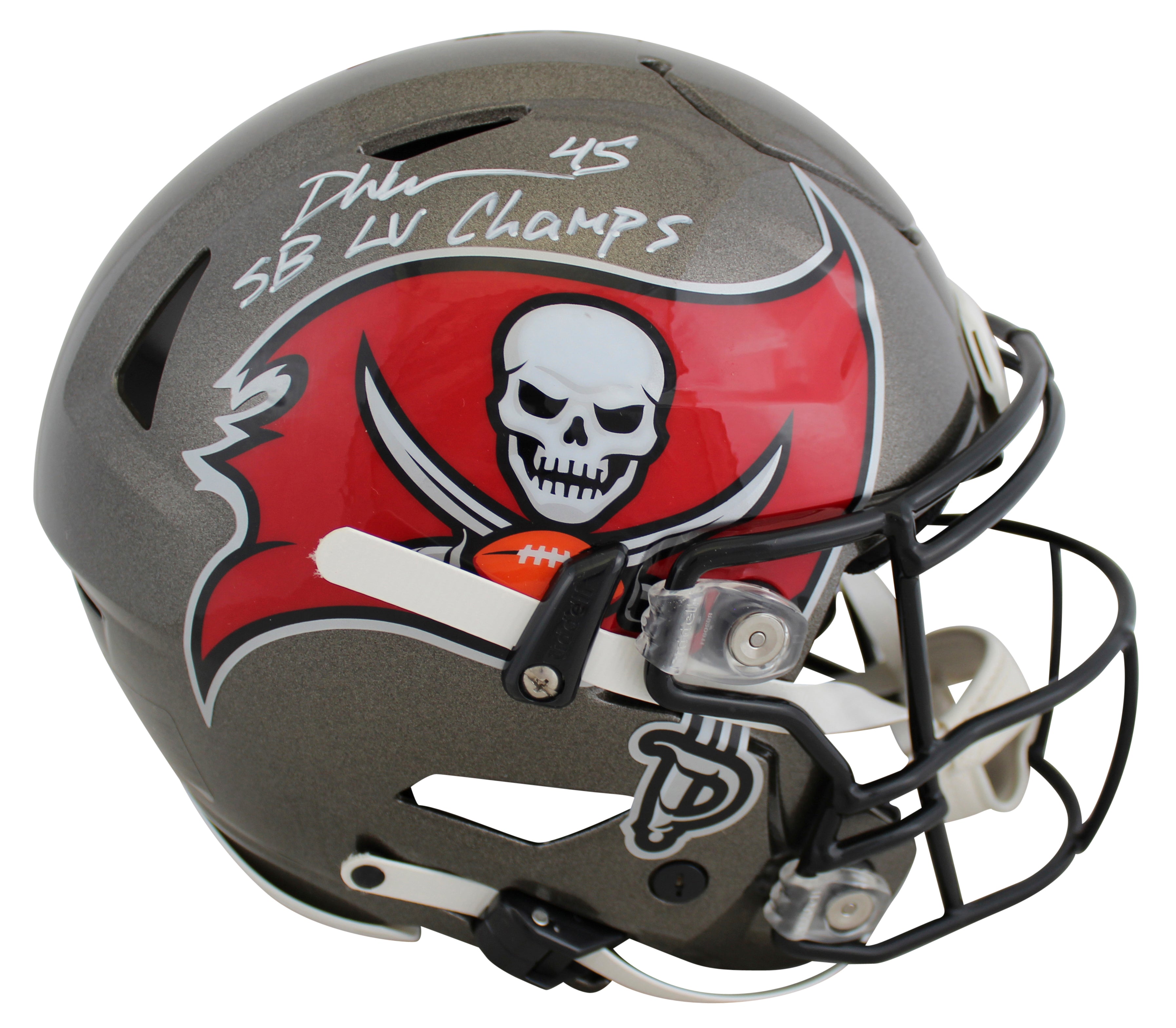 Buccaneers Devin White SB LV Champs Signed Speed Flex Full Size Helmet BAS Wit