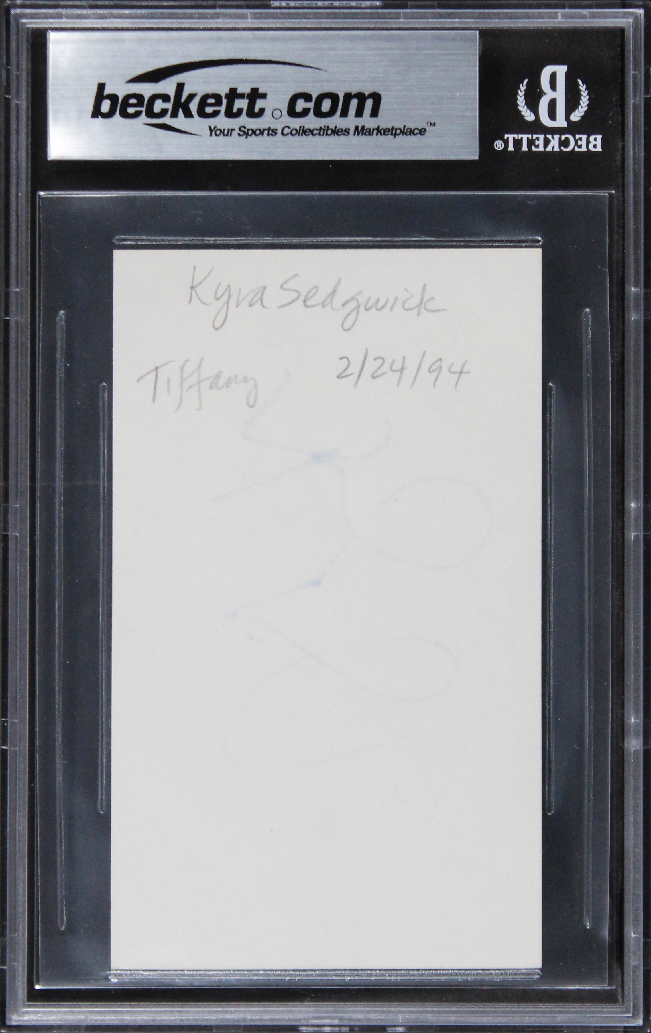 Kyra Sedgwick Something to Talk About Signed 3x5 Index Card BAS Slabbed