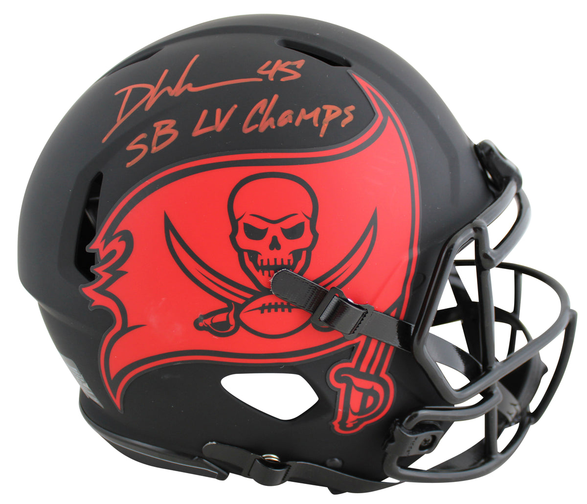 Buccaneers Devin White SB LV Champs Signed Eclipse F/S Speed Proline Helmet BAS
