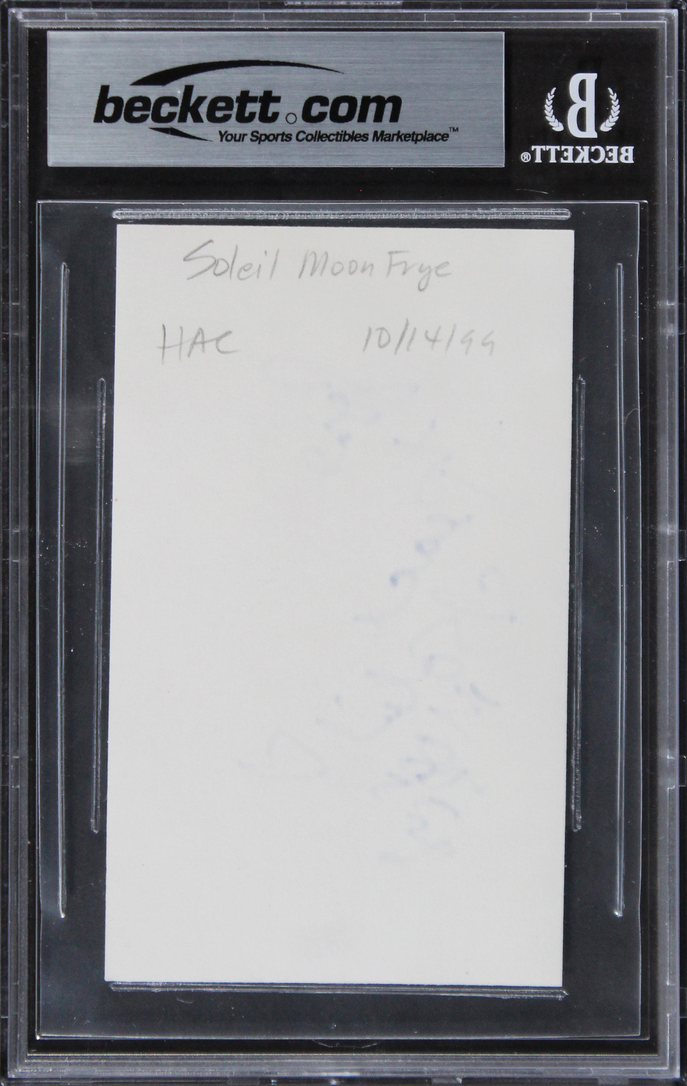 Soleil Moon Frye Punky Brewster "Love & Peace" Signed 3x5 Index Card BAS Slabbed