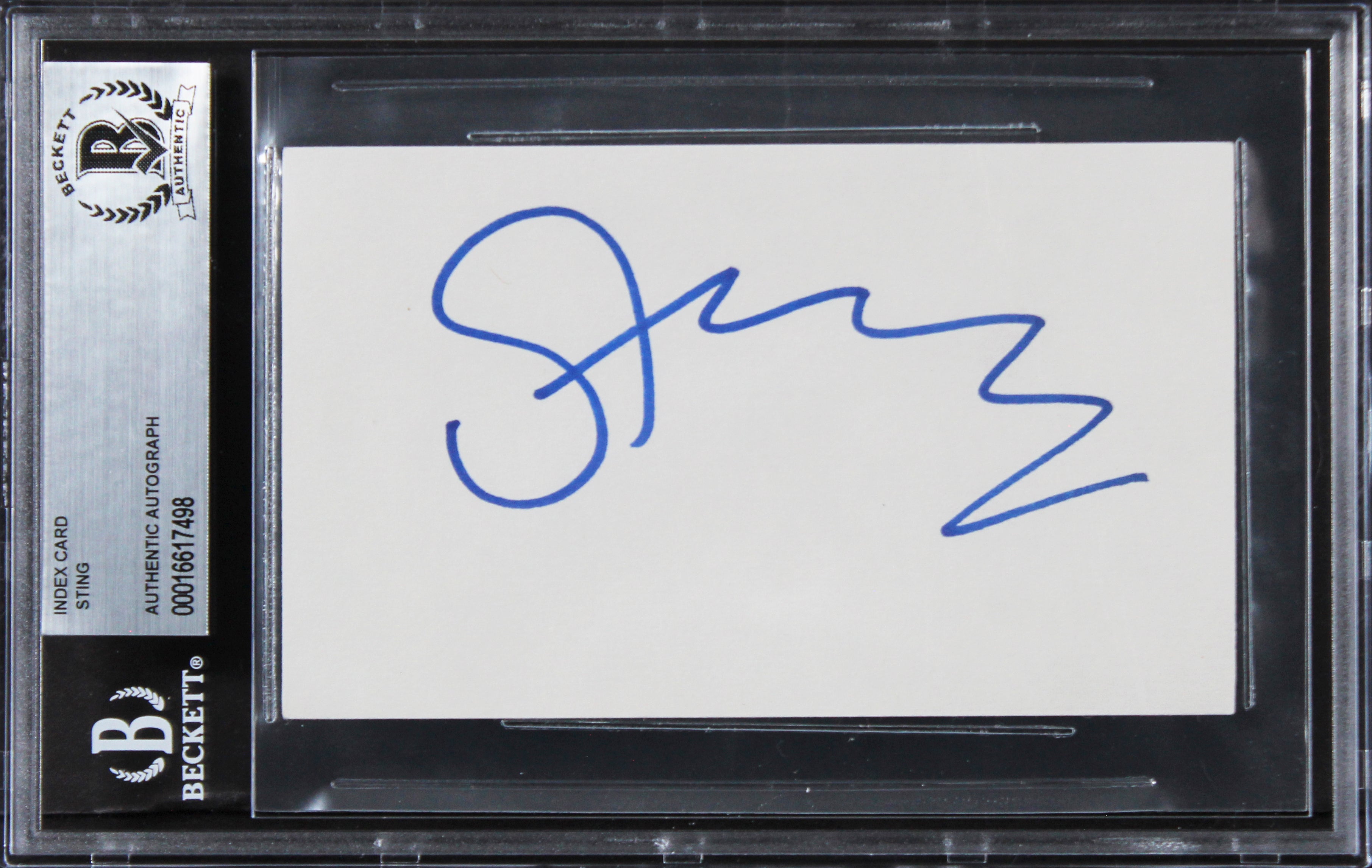 Sting The Police Authentic Signed 3x5 Index Card Autographed BAS Slabbed