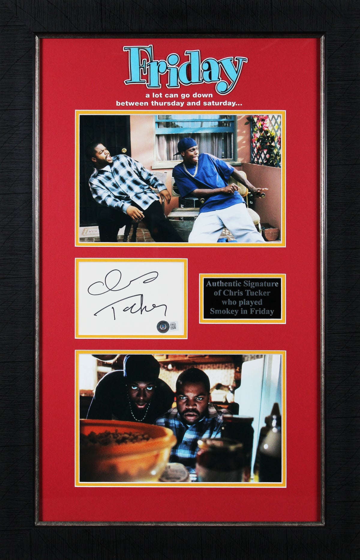 Chris Tucker Friday Authentic Signed & Framed 4x6 Index Card BAS #BJ07051