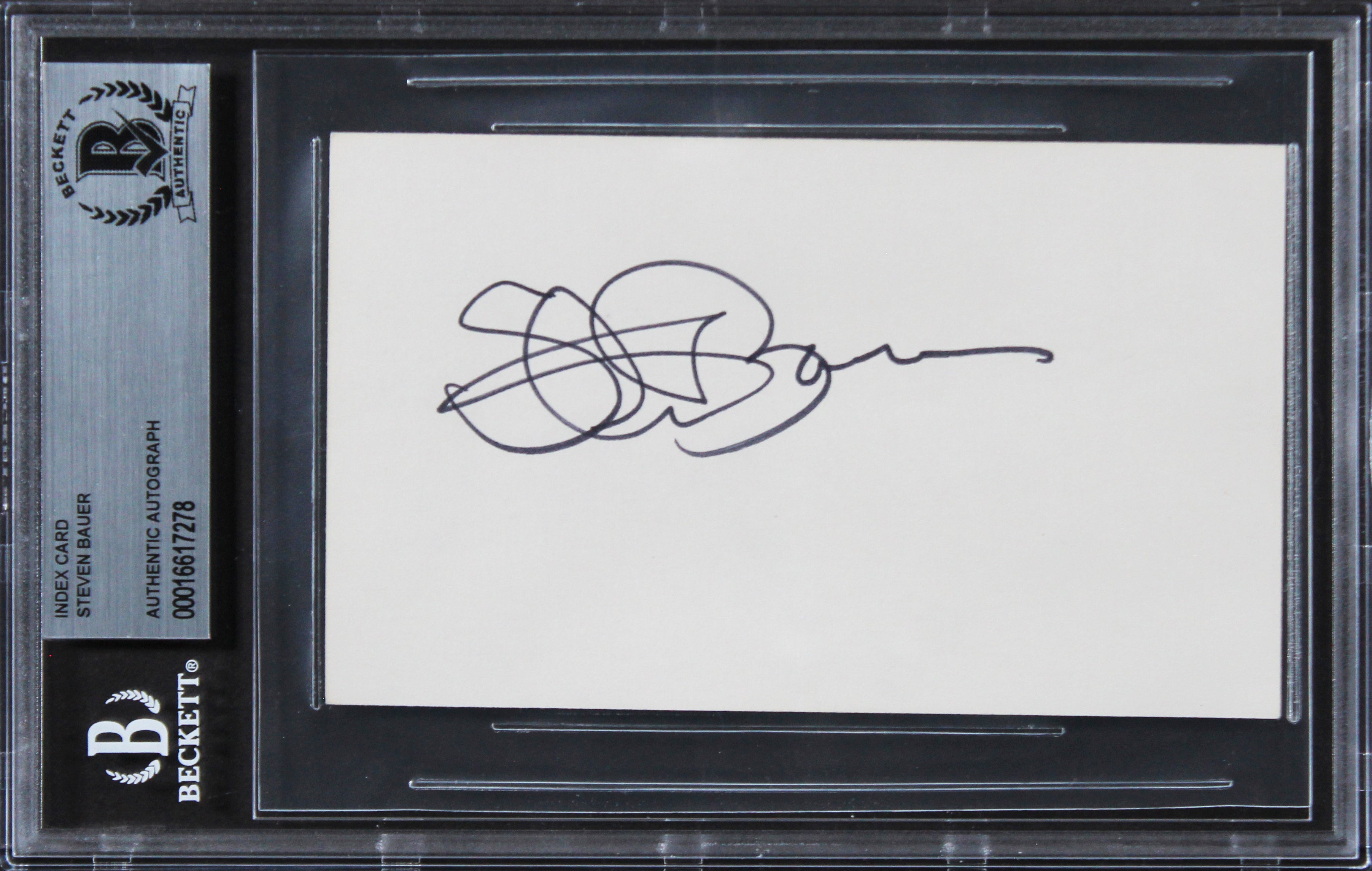 Steven Bauer Scarface Authentic Signed 3x5 Index Card Autographed BAS Slabbed