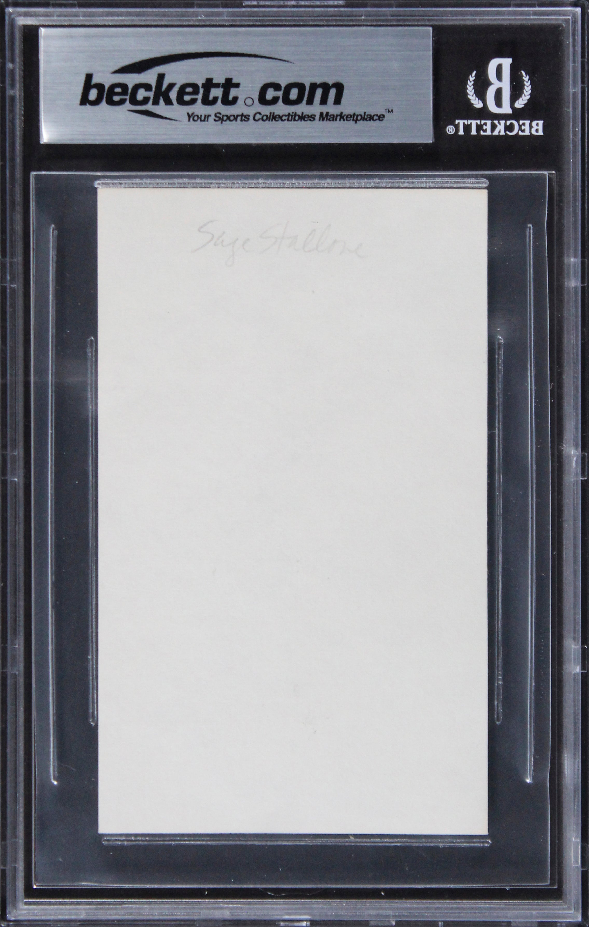 Sage Stallone Rocky V Authentic Signed 3x5 Index Card Autographed BAS Slabbed