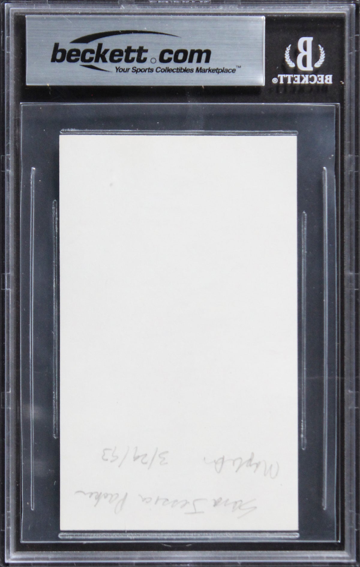 Sarah Jessica Parker Sex And The City Signed 3x5 Index Card BAS Slabbed