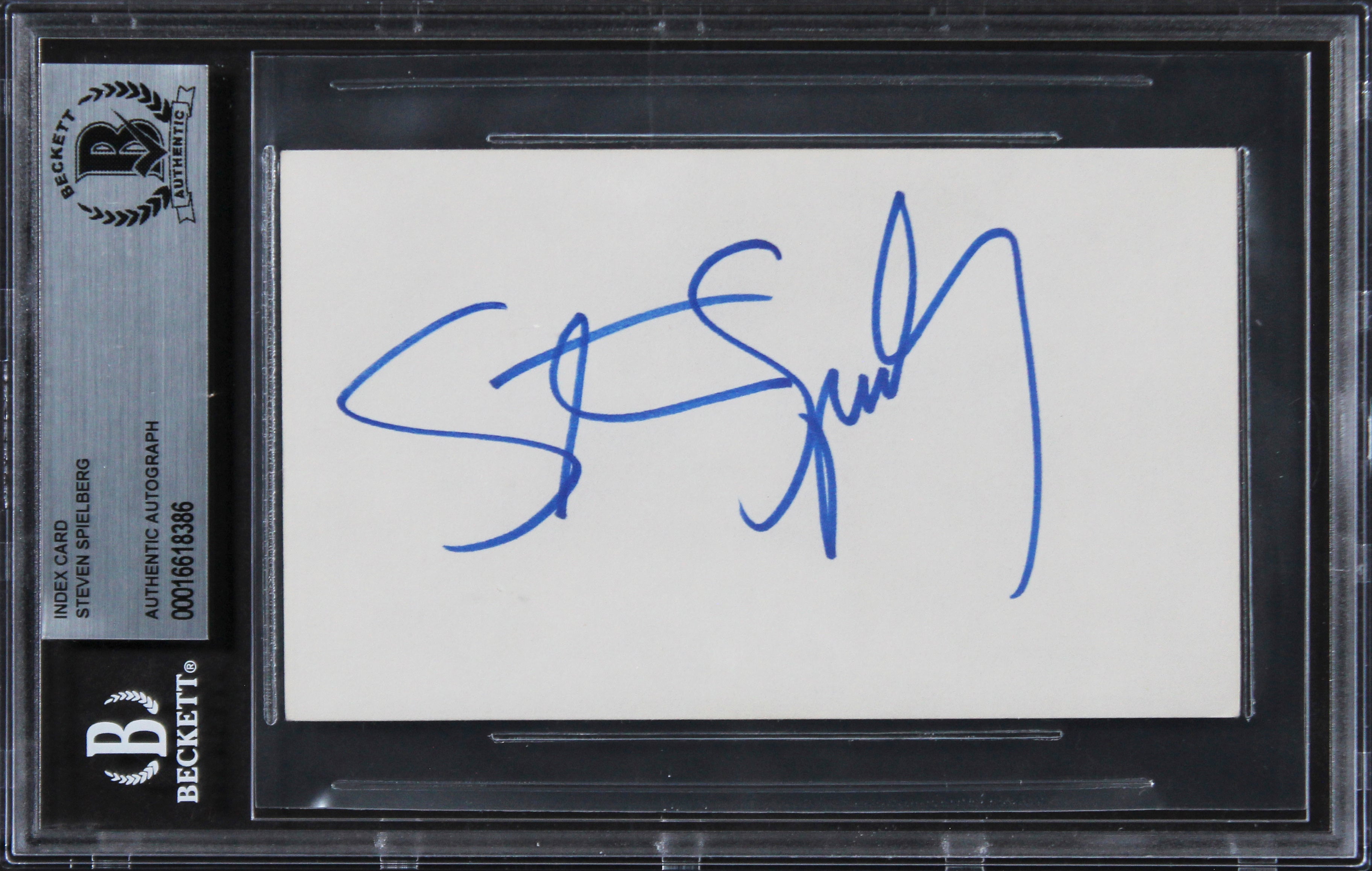 Steven Spielberg Schindler's List Authentic Signed 3x5 Index Card BAS Slabbed