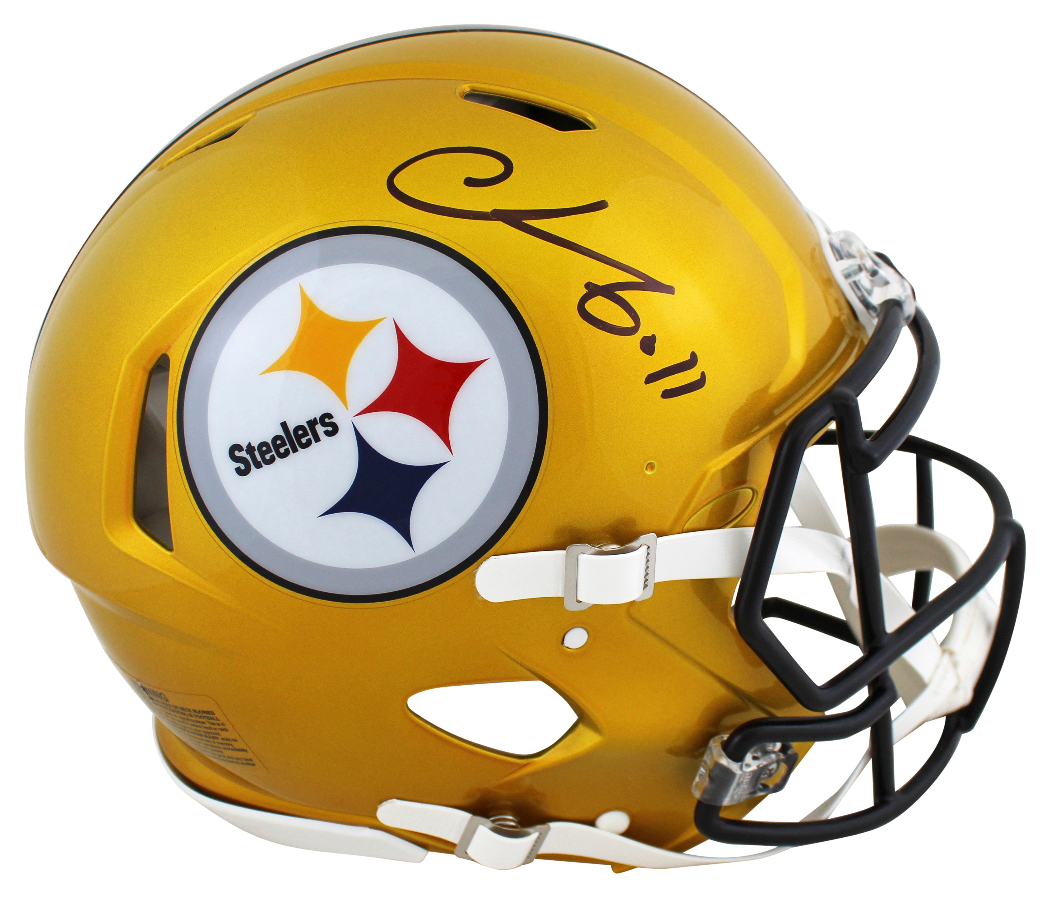 Steelers Chase Claypool Signed Flash Full Size Speed Proline Helmet BAS Witness