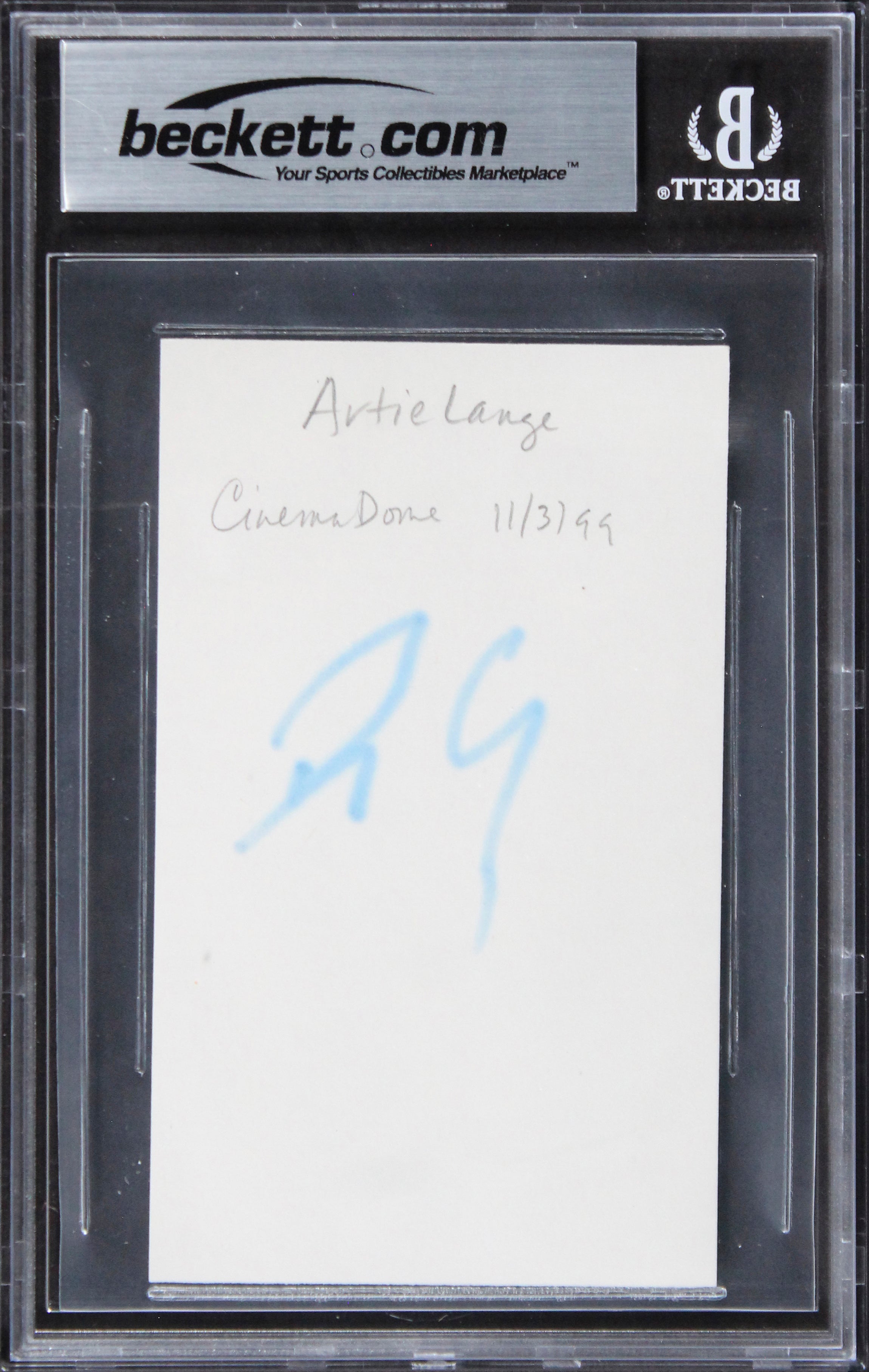 Artie Lange The Howard Stern Show Authentic Signed 3x5 Index Card BAS Slabbed 1