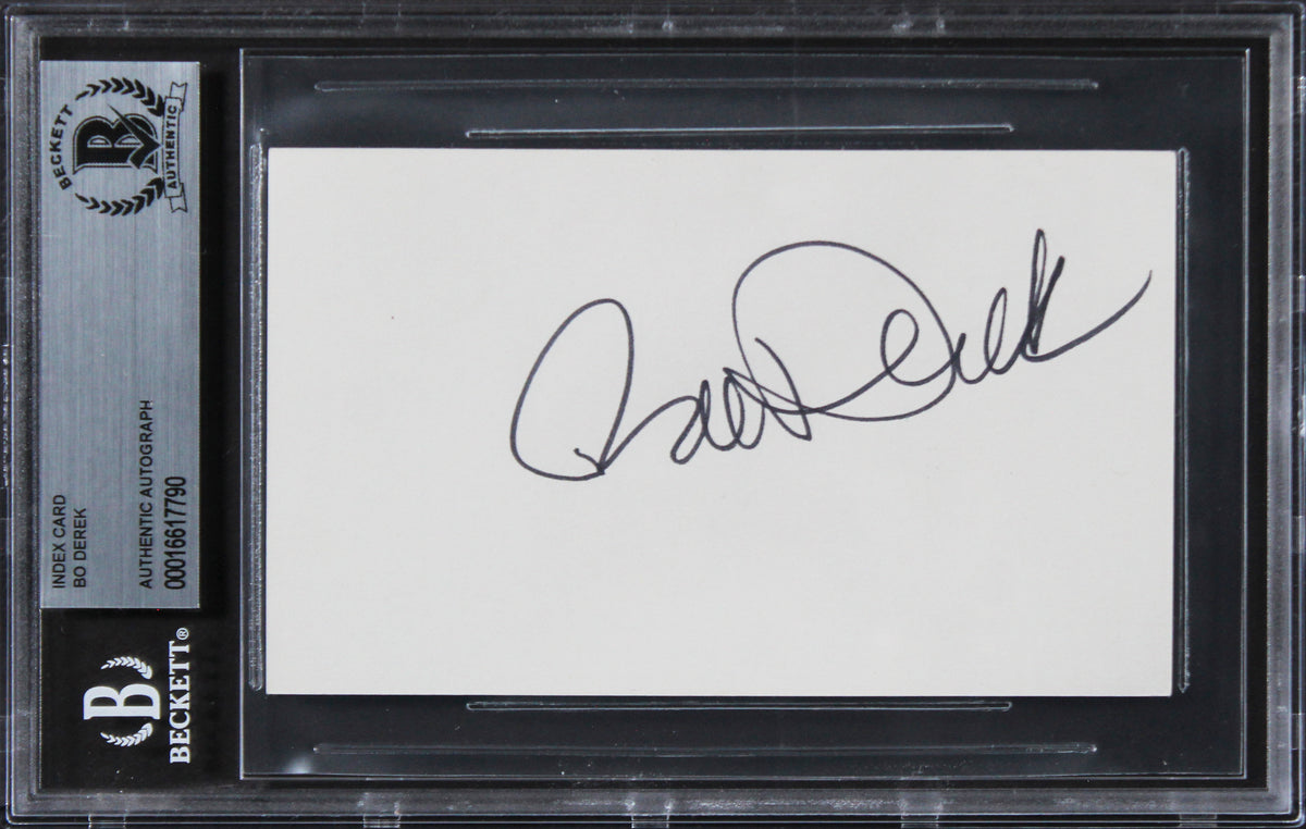 Bo Derek 10 Authentic Signed 3x5 Index Card Autographed BAS Slabbed