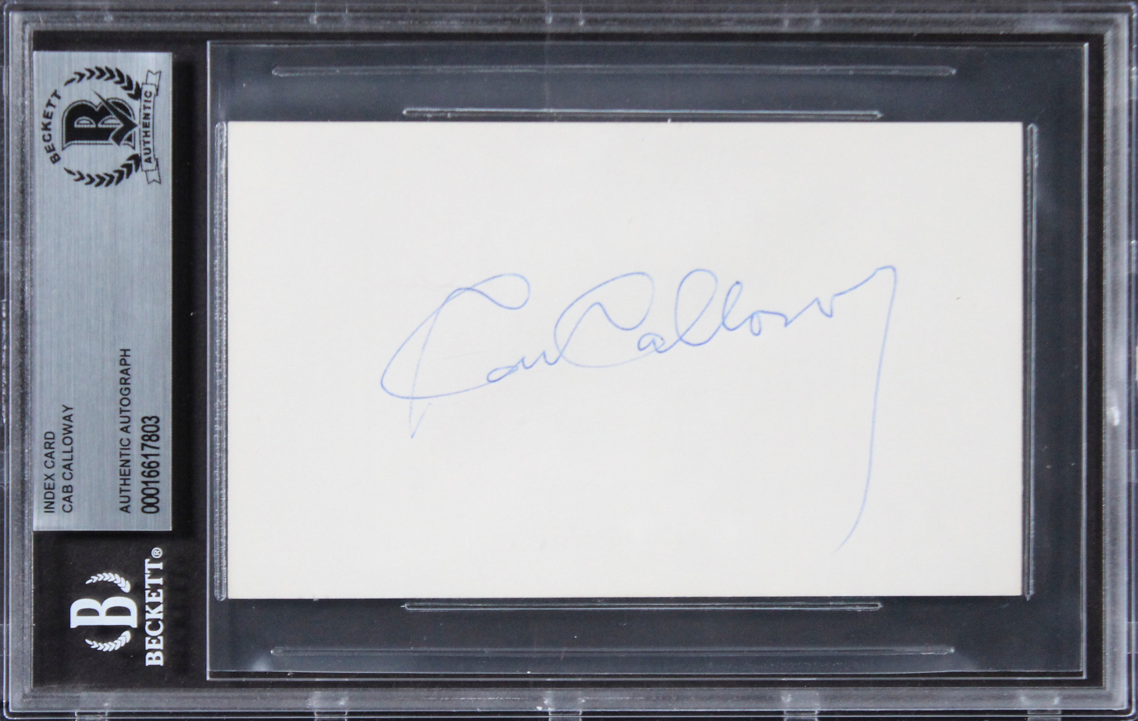Cab Calloway Musician Authentic Signed 3x5 Index Card Autographed BAS Slabbed 1