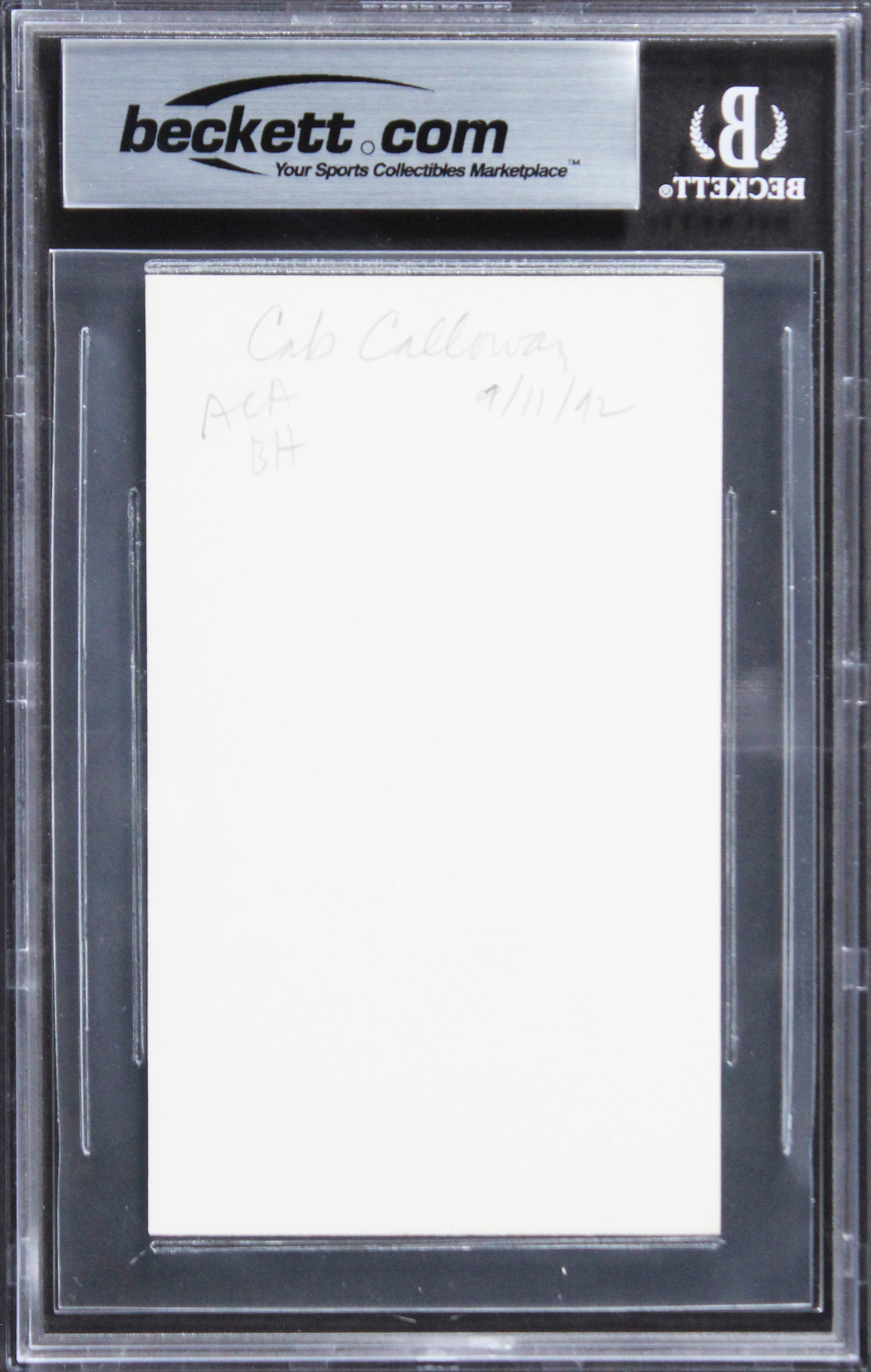 Cab Calloway Musician Authentic Signed 3x5 Index Card Autographed BAS Slabbed 1