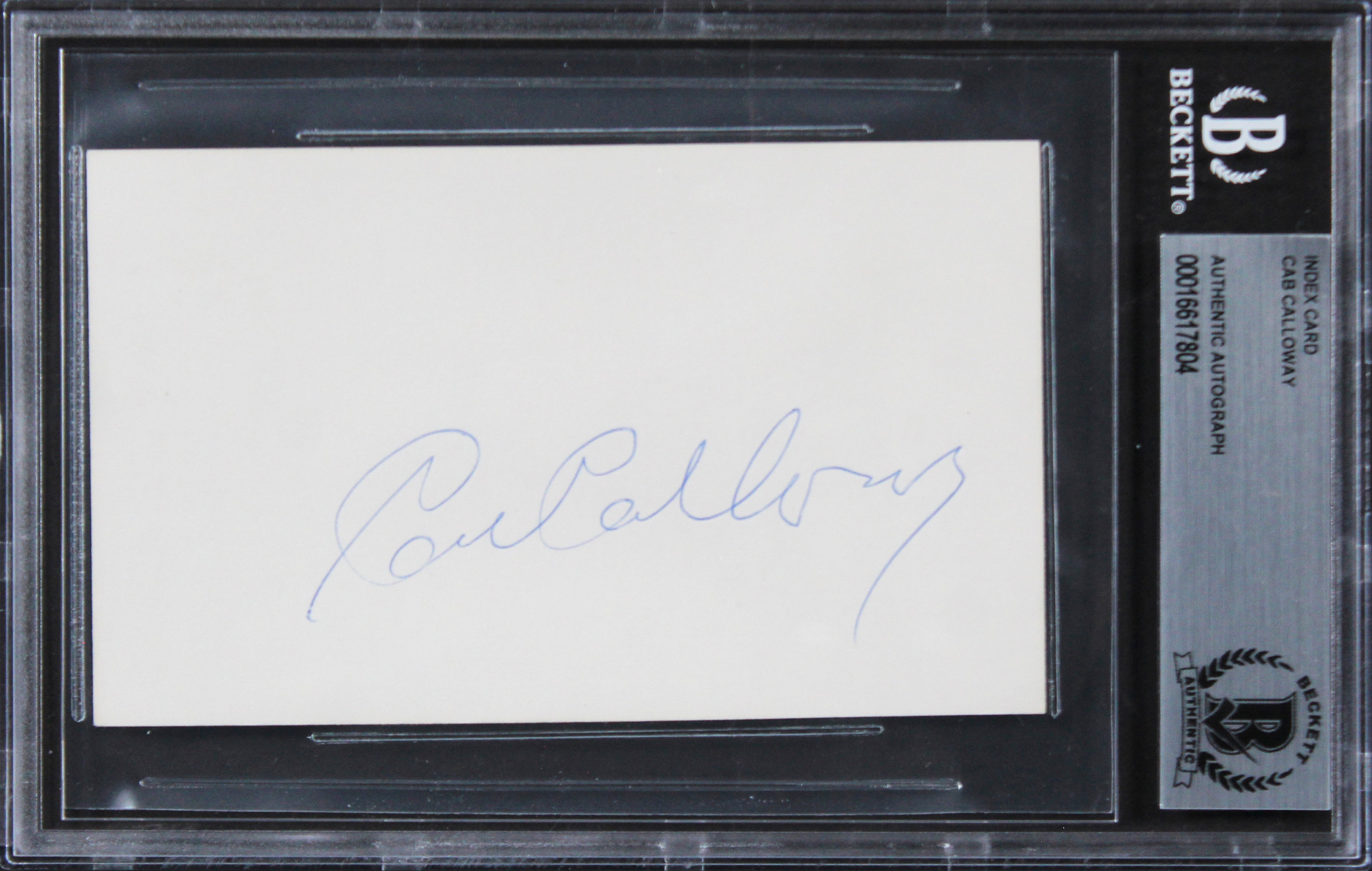 Cab Calloway Musician Authentic Signed 3x5 Index Card Autographed BAS Slabbed 2