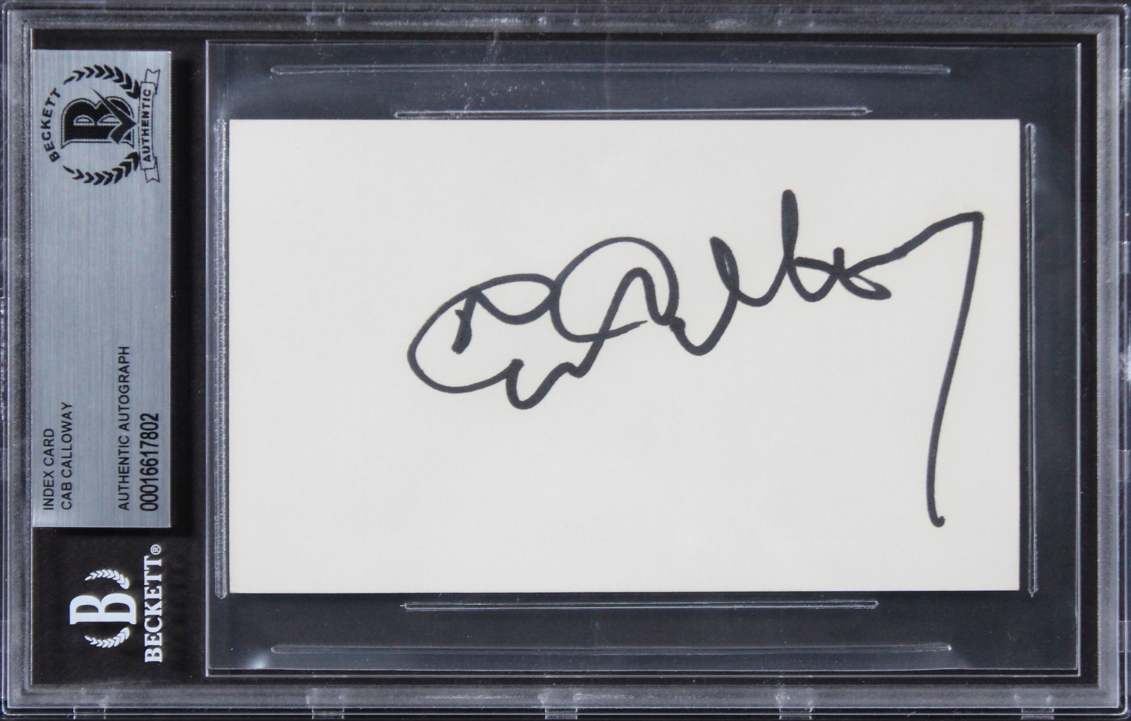 Cab Calloway Musician Authentic Signed 3x5 Index Card Autographed BAS Slabbed 3
