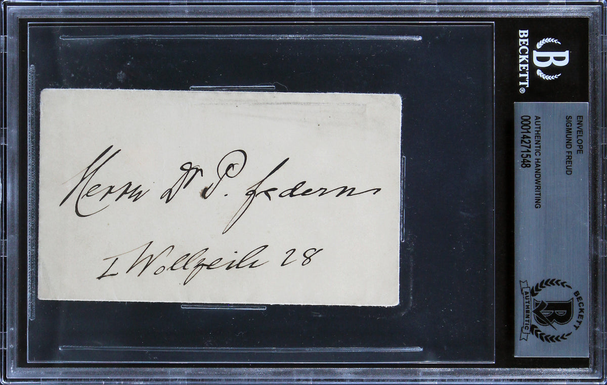 Sigmund Freud Authentic 2.5x4.25 1909 Handwritten Envelope BAS Slabbed