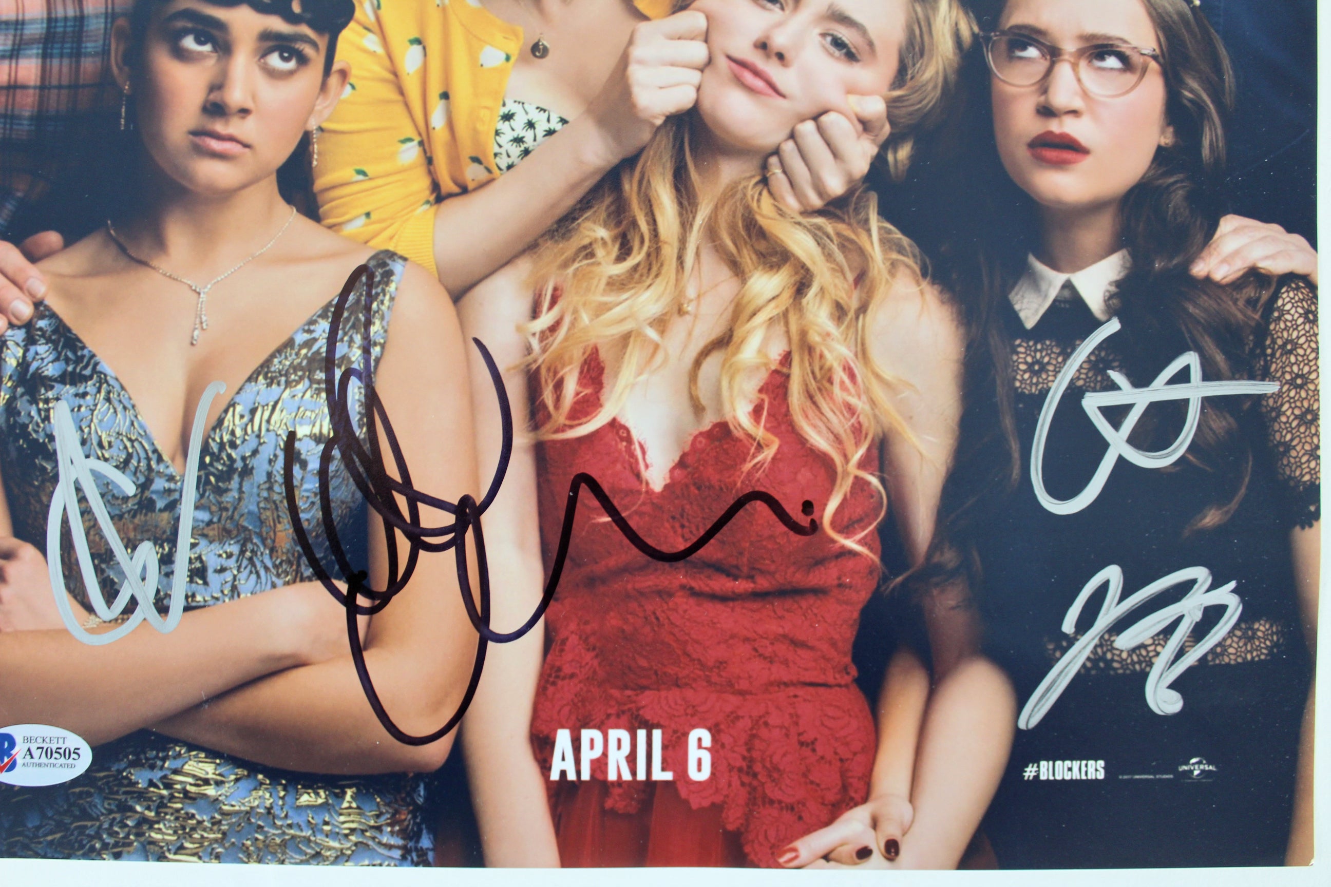 Blockers (5) Mann, Barinholtz, Viswanathan +2 Signed 12x18 Photo BAS #A70505