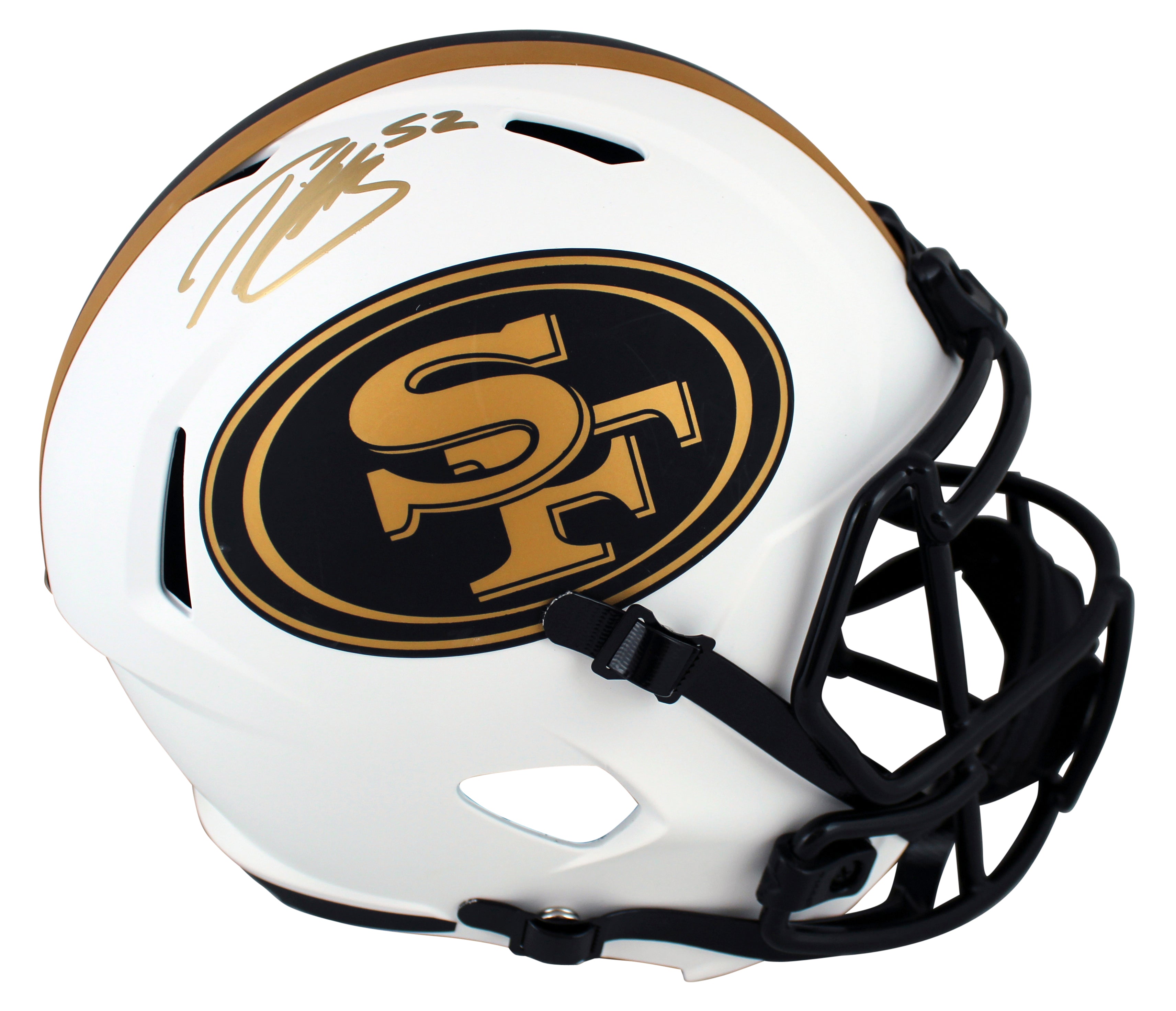 49ers Patrick WIllis Signed Lunar Full Size Speed Rep Helmet BAS Witnessed