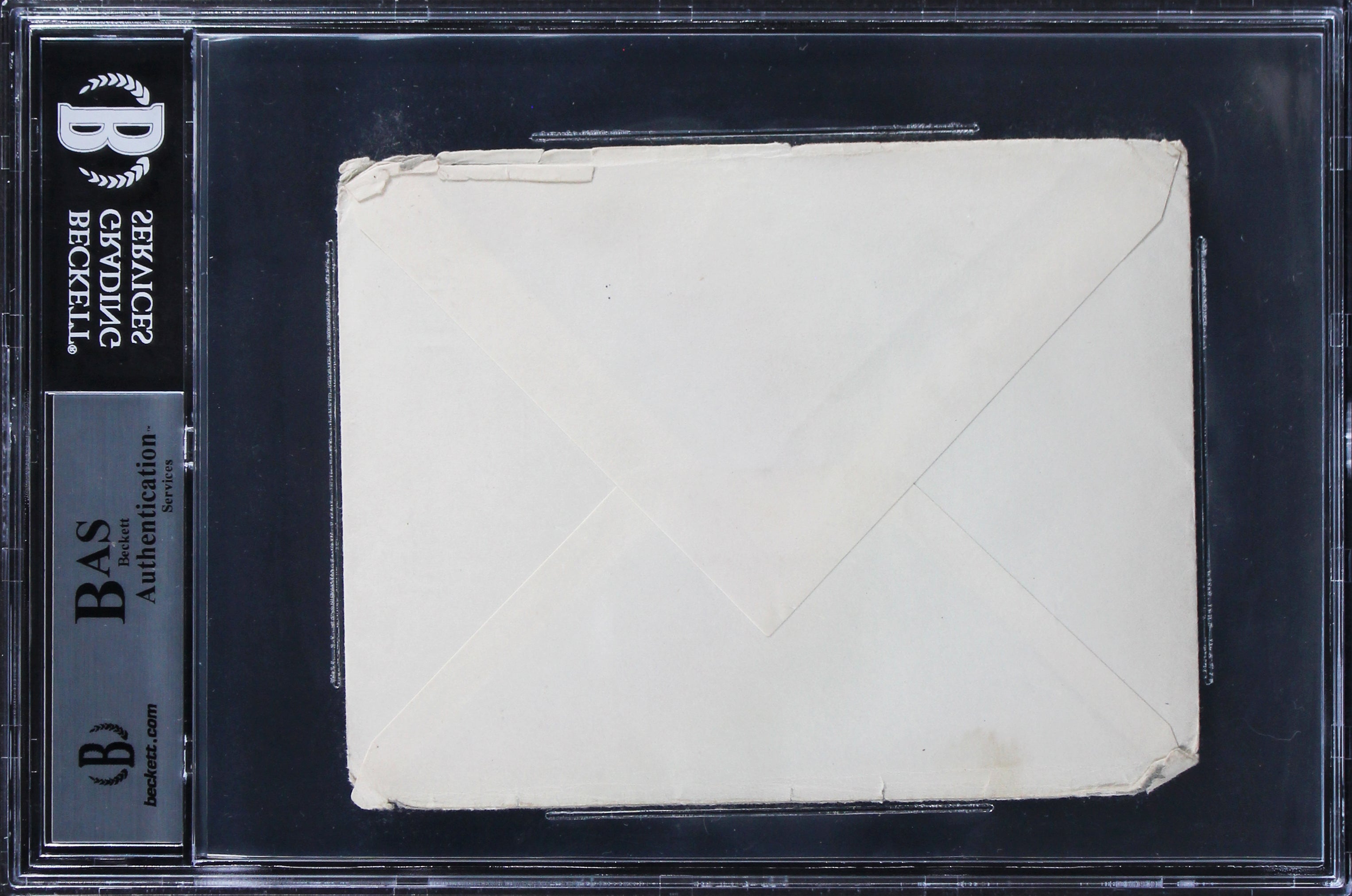 Charles De Gaulle 4.5x5.75 Handwritten Envelope Postmarked 1962 BAS Slabbed