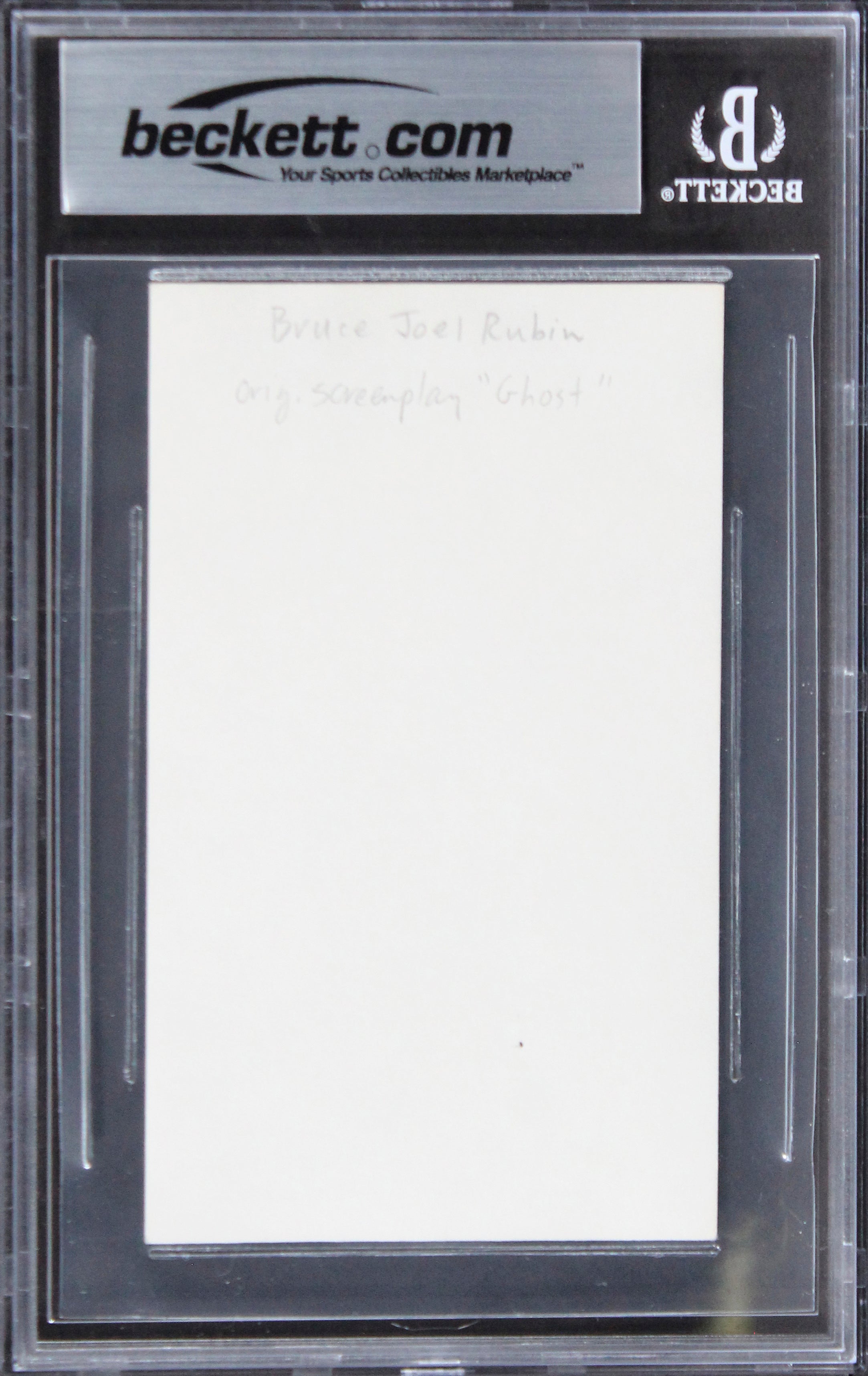 Bruce Joel Rubin Ghost Authentic Signed 3x5 Index Card Autographed BAS Slabbed