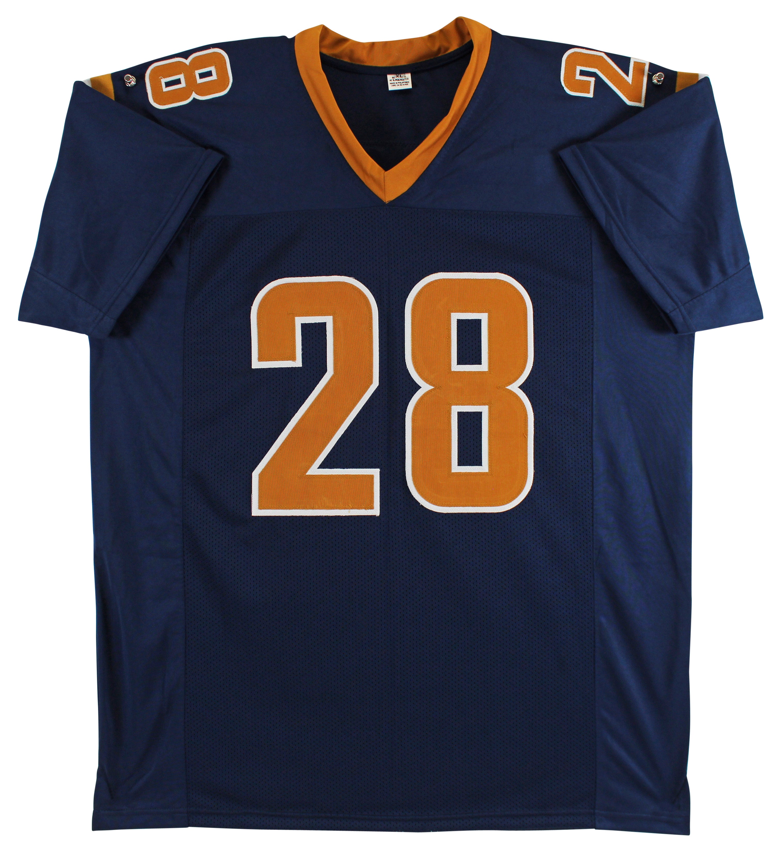 Marshall Faulk Authentic Signed Navy Blue Pro Style Jersey BAS Witnessed