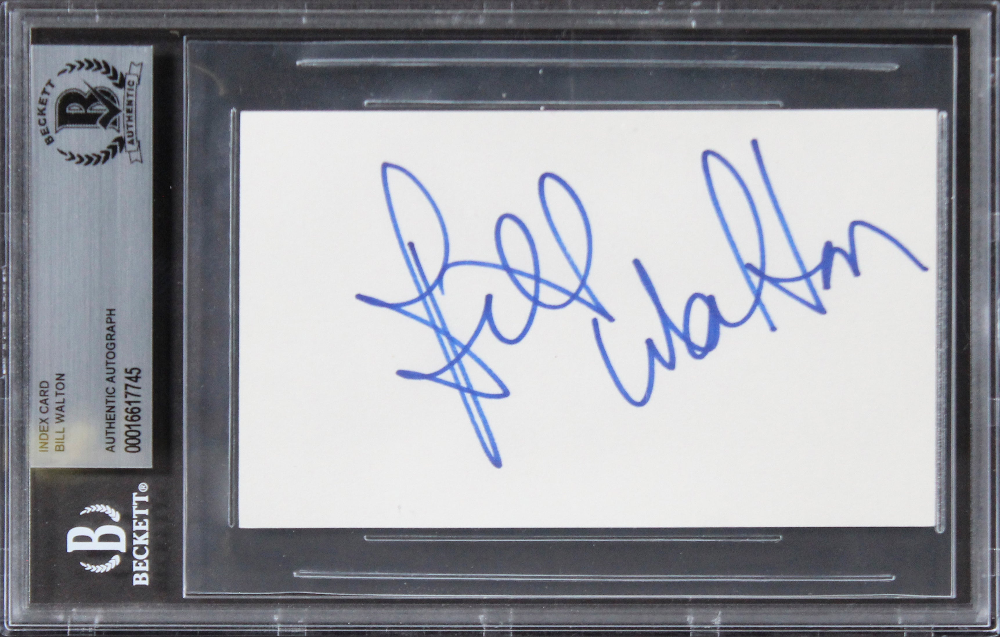 Blazers Bill Walton Authentic Signed 3x5 Index Card Autographed BAS Slabbed