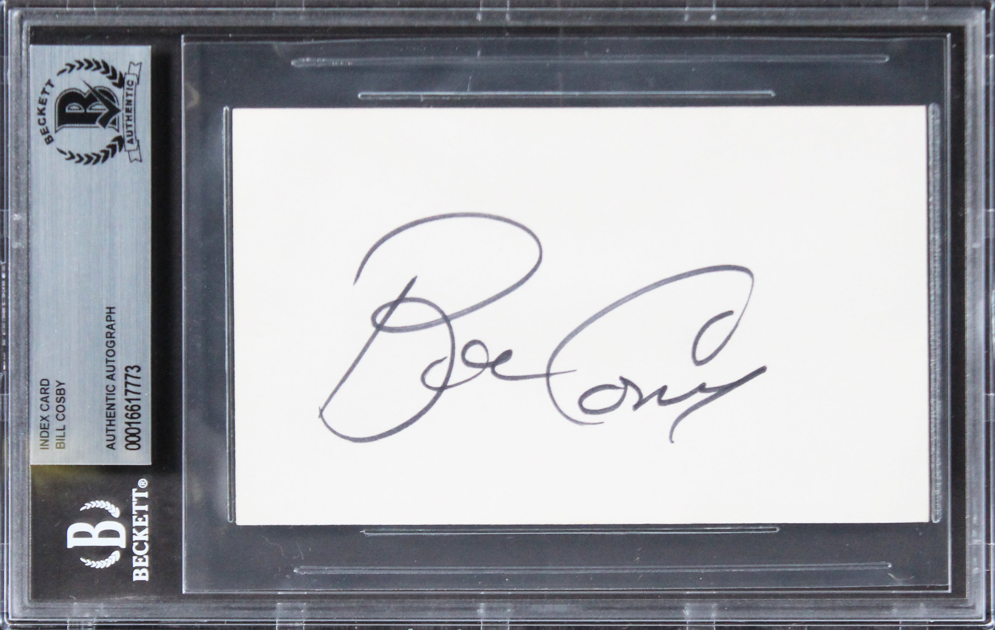 Bill Crosby The Cosby Show Authentic Signed 3x5 Index Card BAS Slabbed
