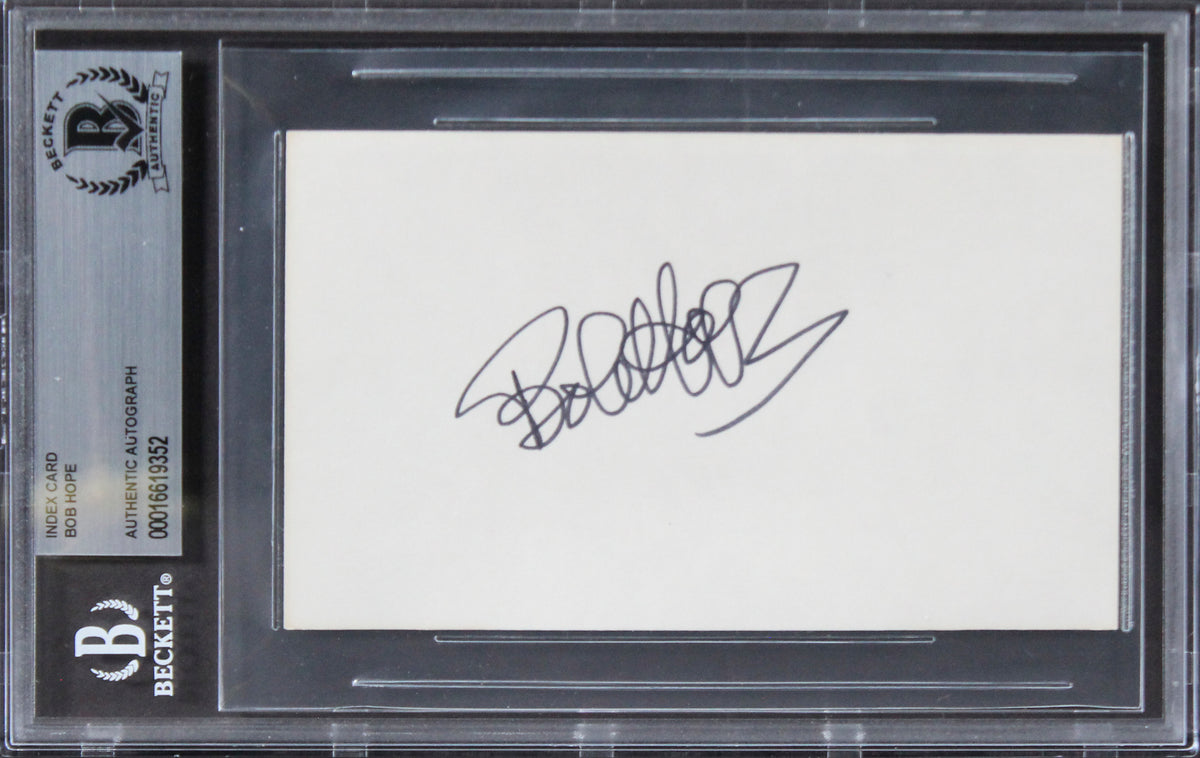 Bob Hope The Ghost Breakers Authentic Signed 3x5 Index Card BAS Slabbed 1