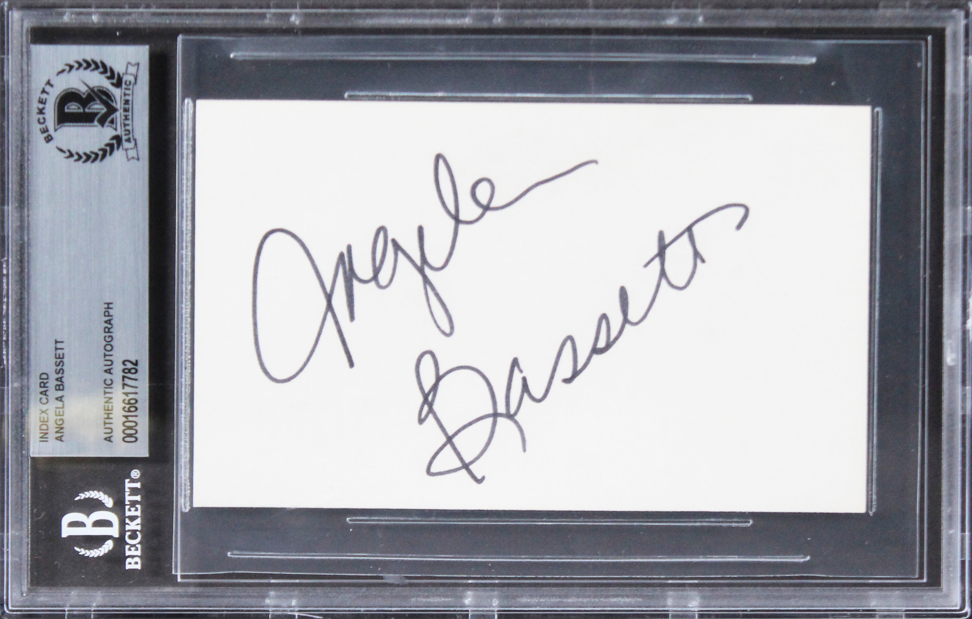 Angela Bassett What's Love Got to Do with It Signed 3x5 Index Card BAS Slabbed 2