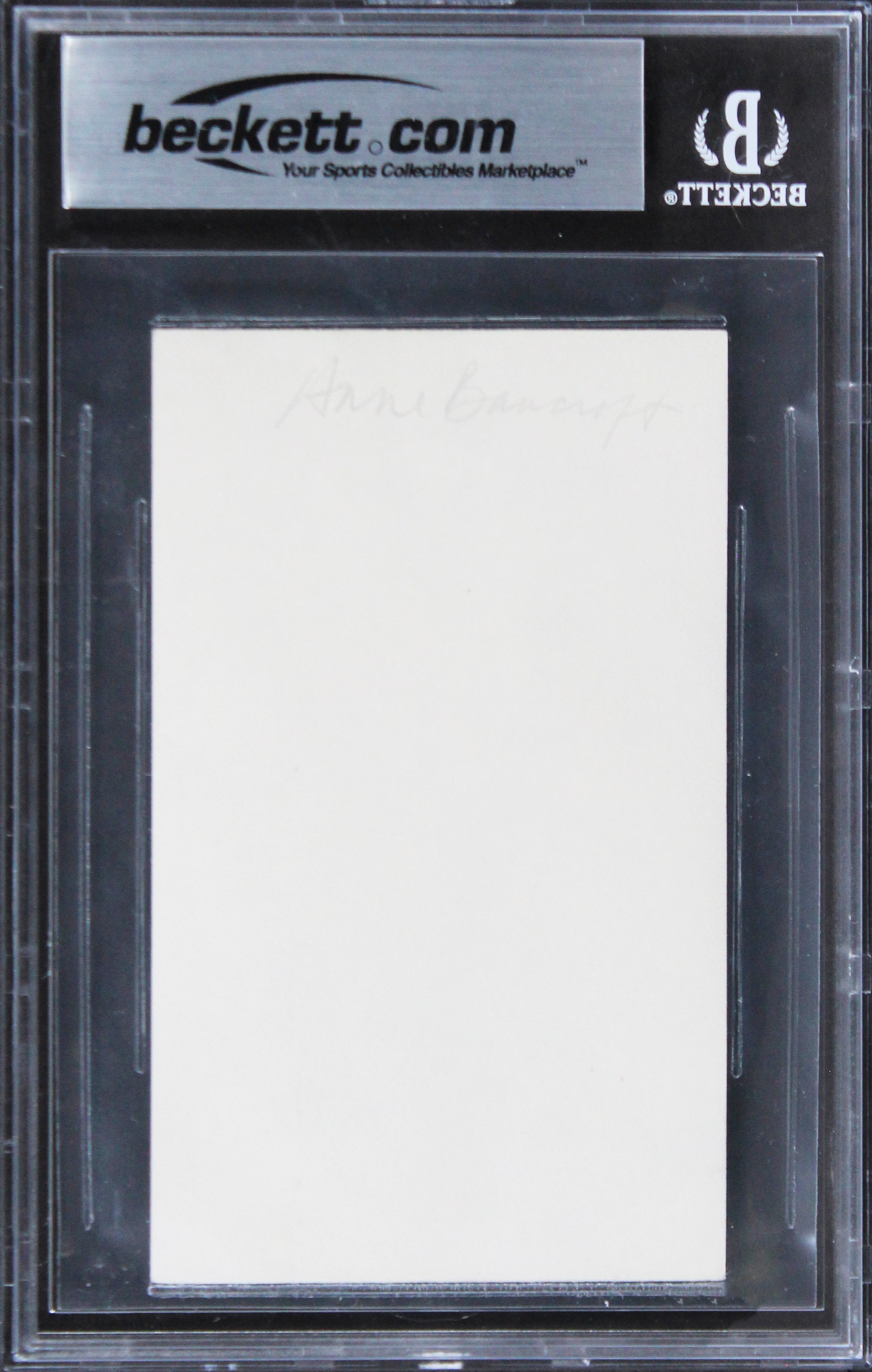 Anne Bancroft The Miracle Worker Authentic Signed 3x5 Index Card BAS Slabbed