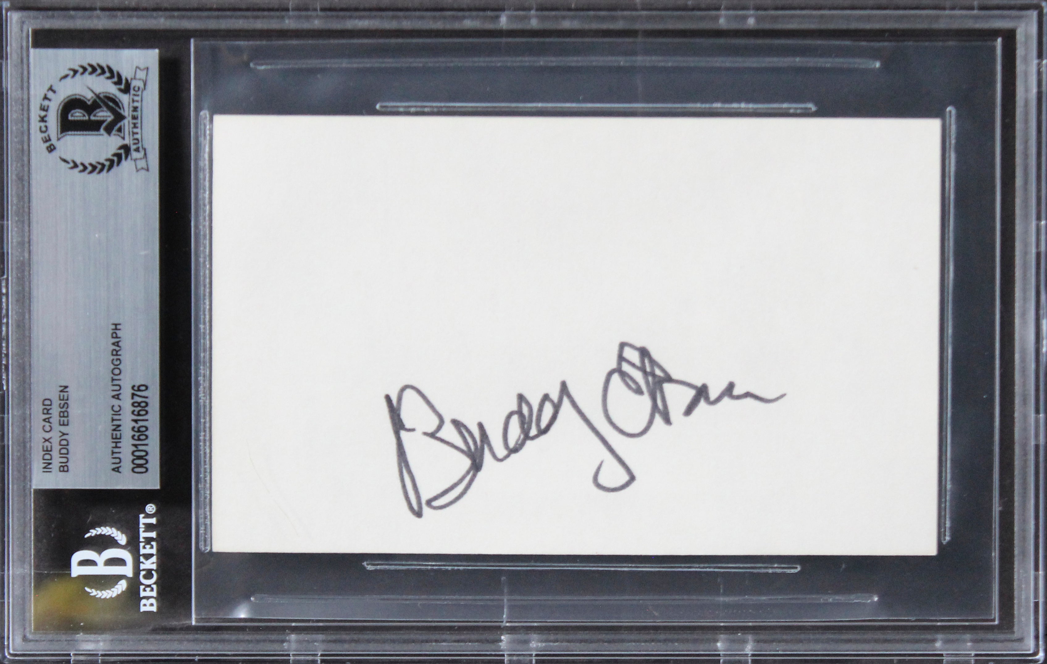 Buddy Ebsen Breakfast At Tiffany's Authentic Signed 3x5 Index Card BAS Slabbed 2