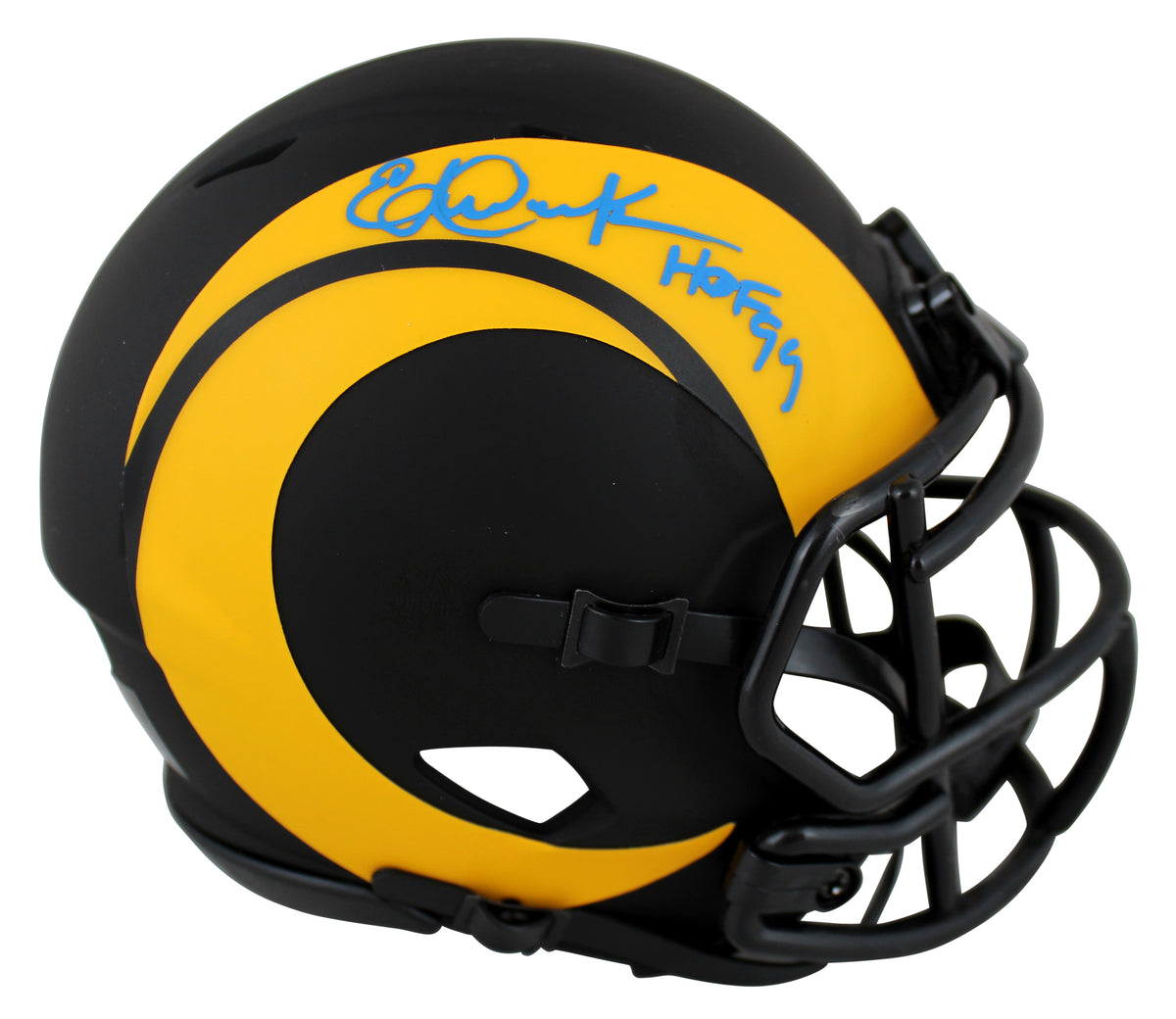 Rams Eric Dickerson "HOF 99" Authentic Signed Eclipse Speed Mini Helmet BAS Wit