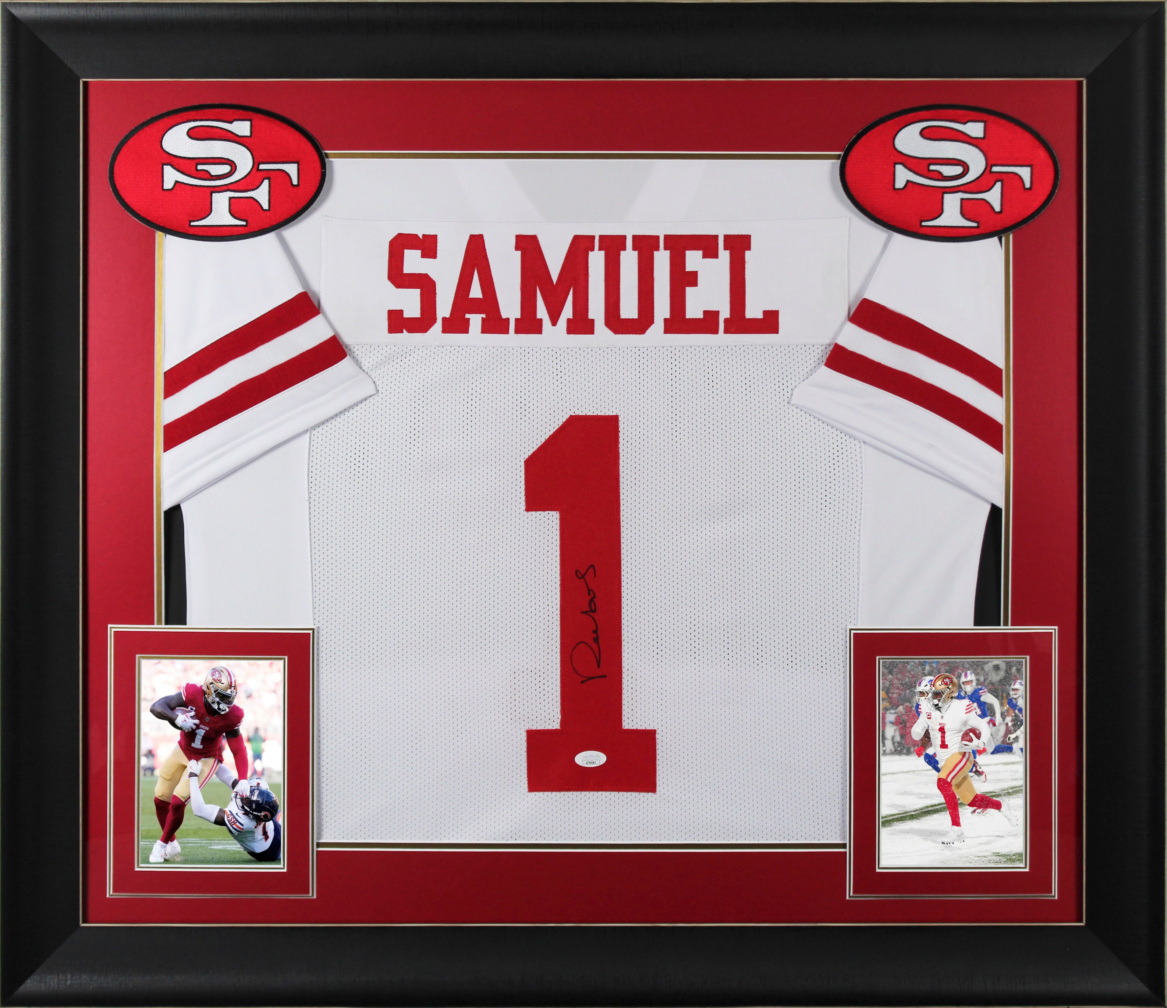 Deebo Samuel Authentic Signed White Pro Style Framed Jersey Autographed JSA