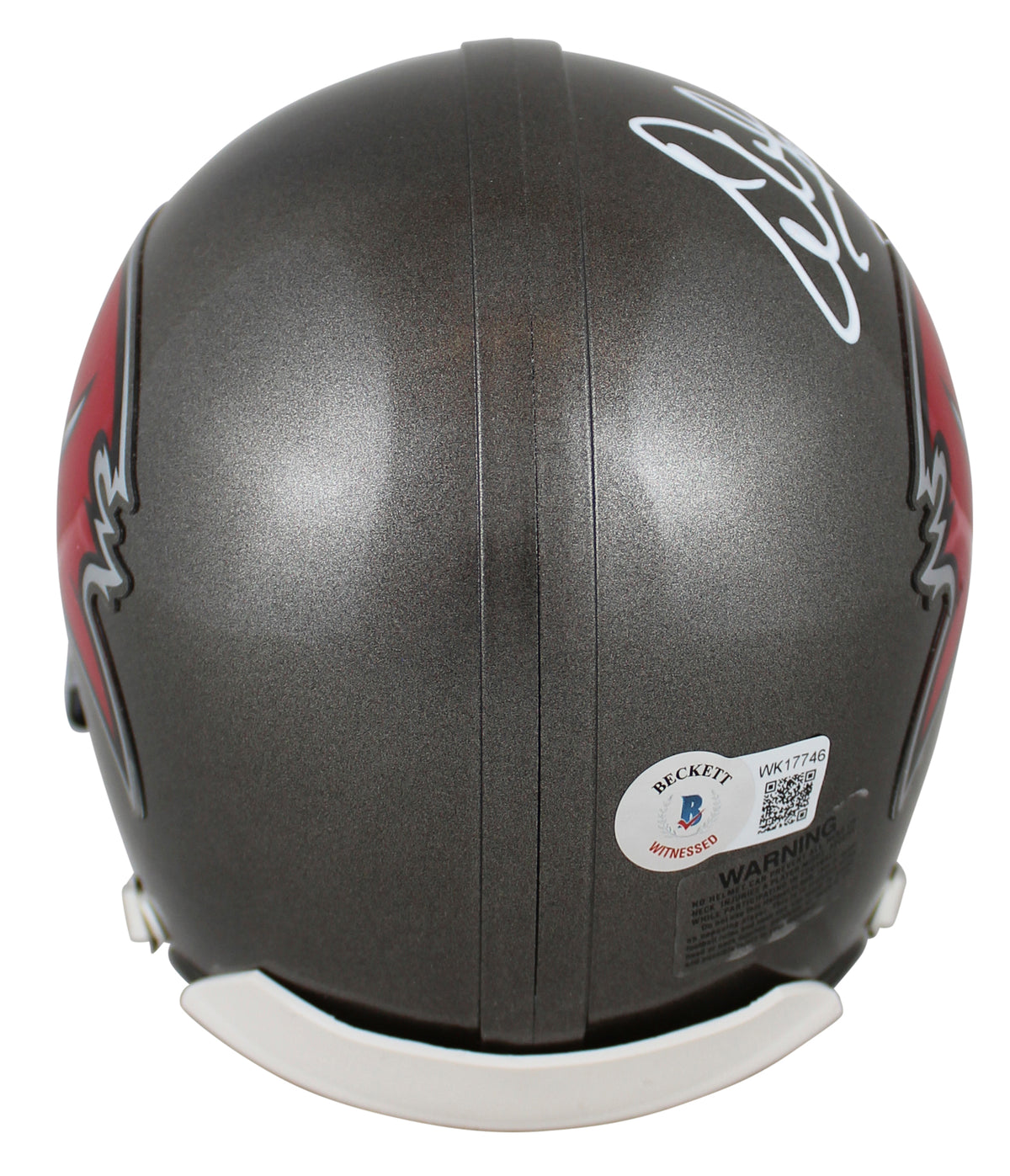 Buccaneers Warren Sapp "HOF 13" Authentic Signed Pewter Rep Mini Helmet BAS Wit