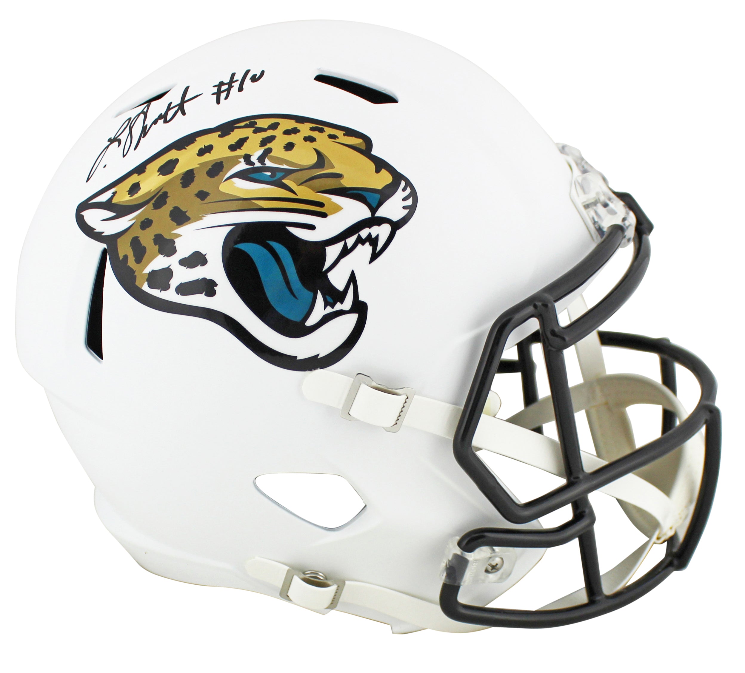 Jaguars Laviska Shenault Jr. Signed Flat White Full Size Speed Rep Helmet BAS
