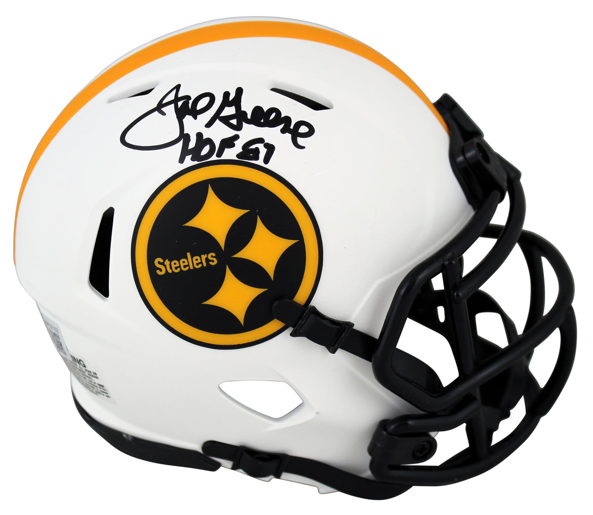 Steelers Joe Greene HOF 87 Authentic Signed Lunar Speed Mini Helmet BAS Witness