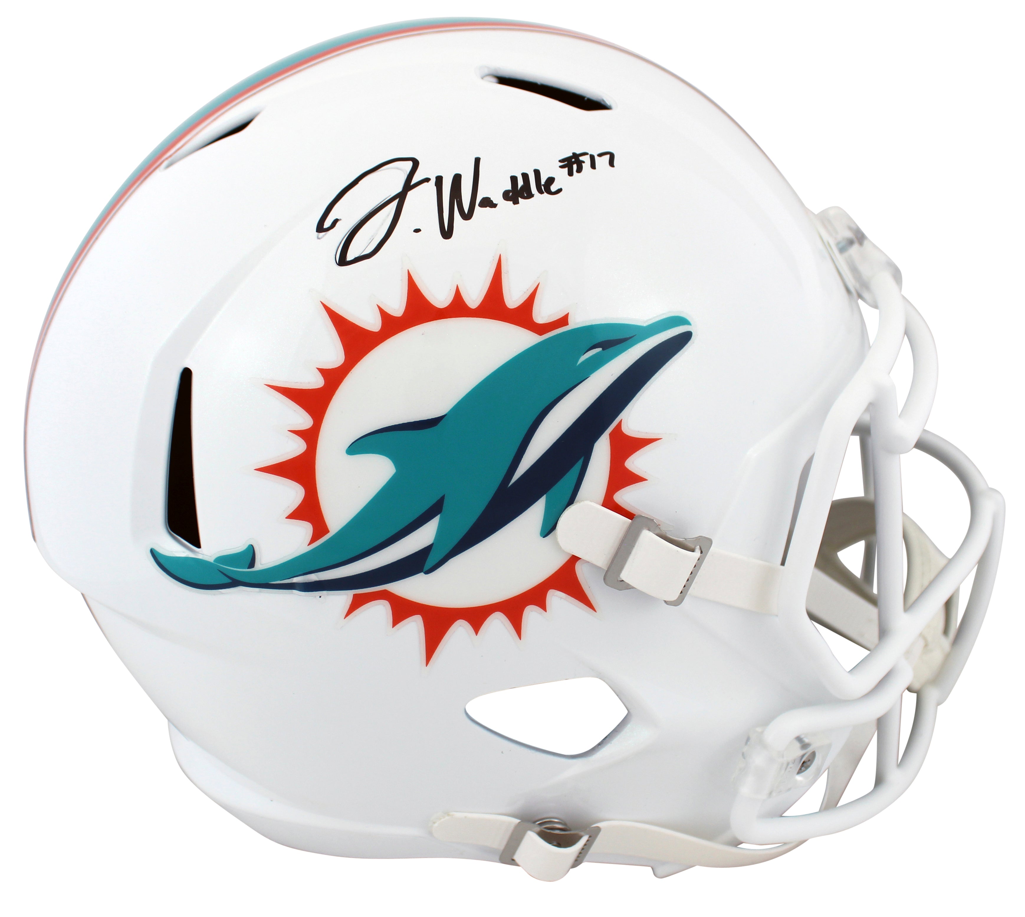 Dolphins Jaylen Waddle Signed Full Size Speed Rep Helmet Fanatics COA #B431584